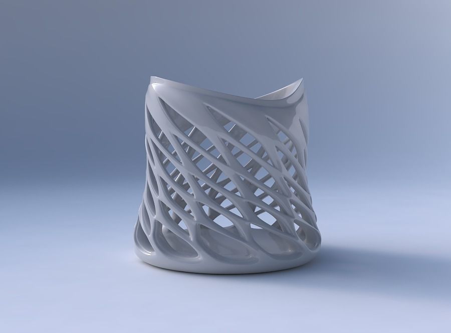 Bowl compressed with smooth beveled edges and extruded top tw... 3D print model_4
