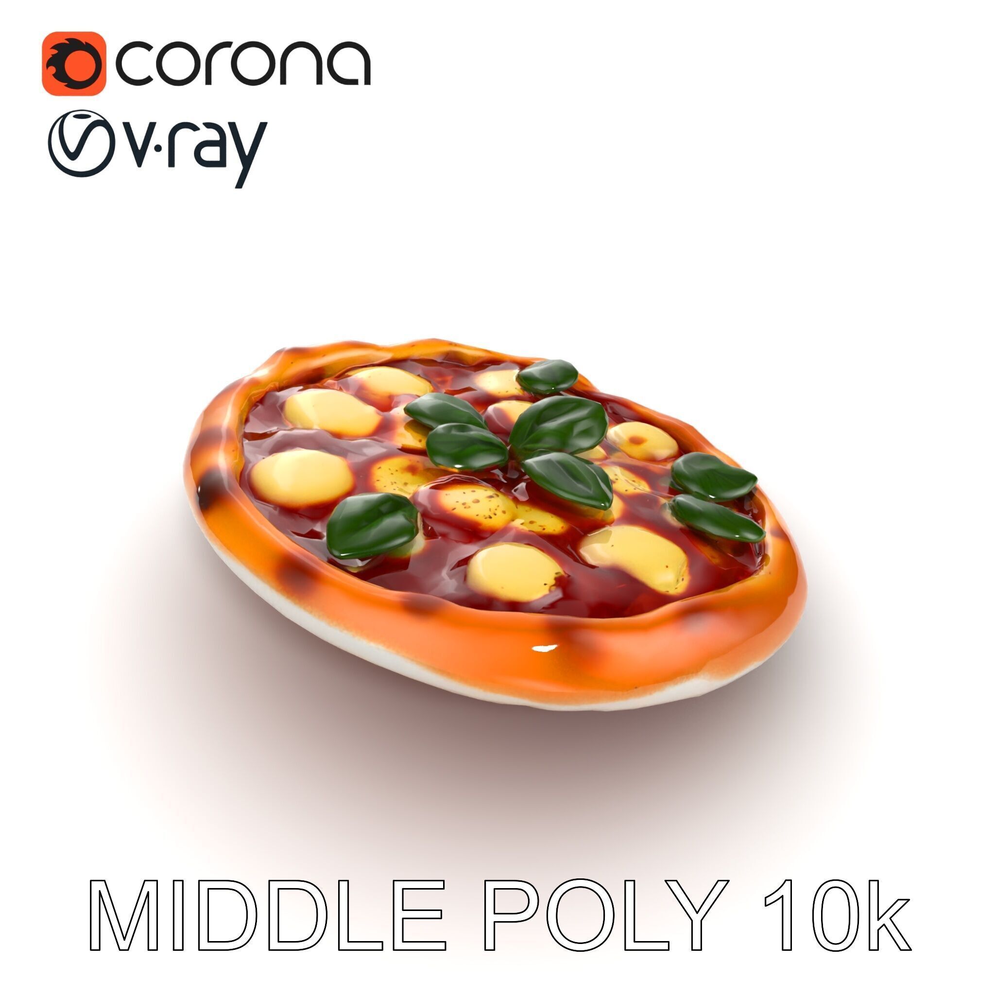 Margherita Pizza Model Pack  Authentic and Appetizing Low-poly 3D model_19