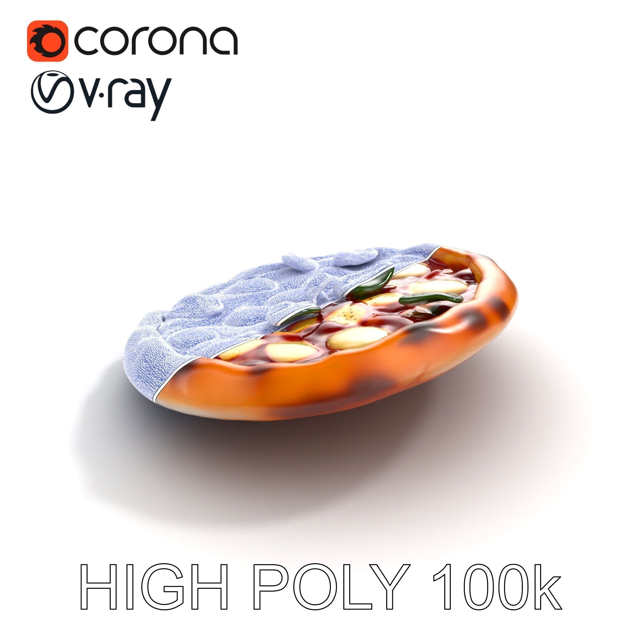 Margherita Pizza Model Pack  Authentic and Appetizing Low-poly 3D model_16