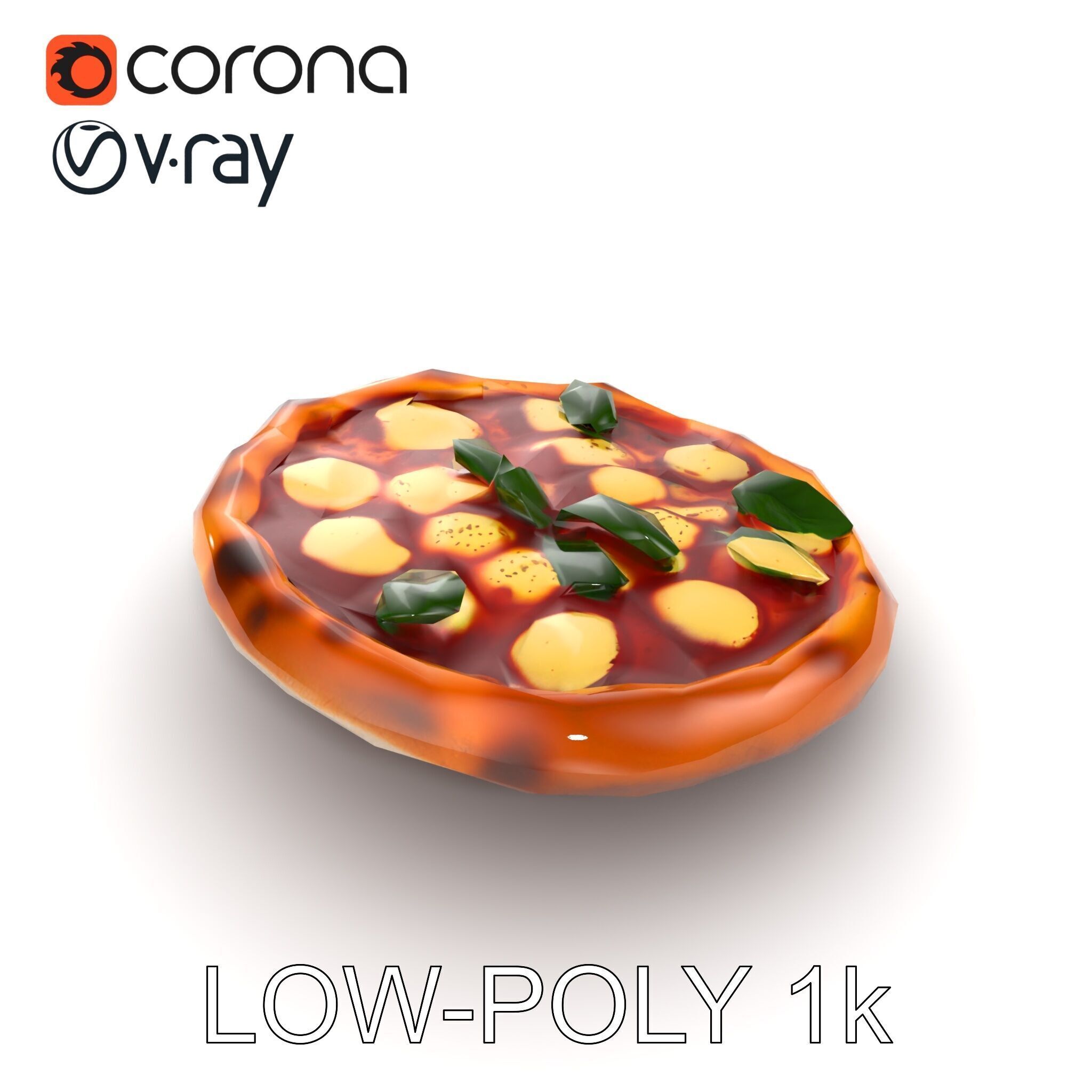 Margherita Pizza Model Pack  Authentic and Appetizing Low-poly 3D model_31
