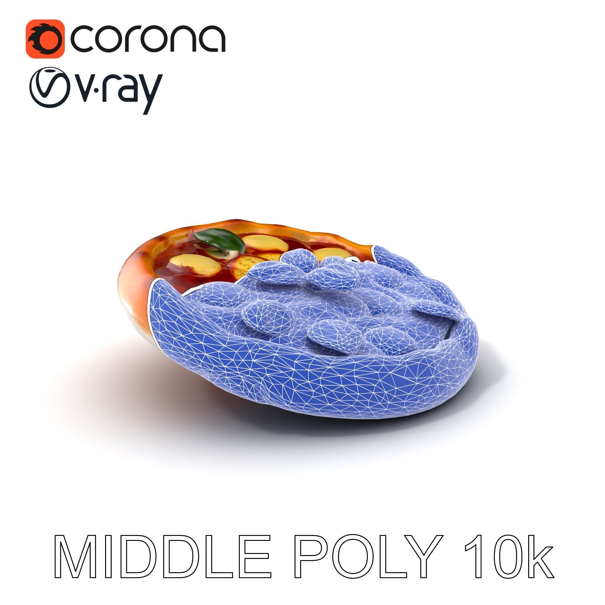 Margherita Pizza Model Pack  Authentic and Appetizing Low-poly 3D model_6