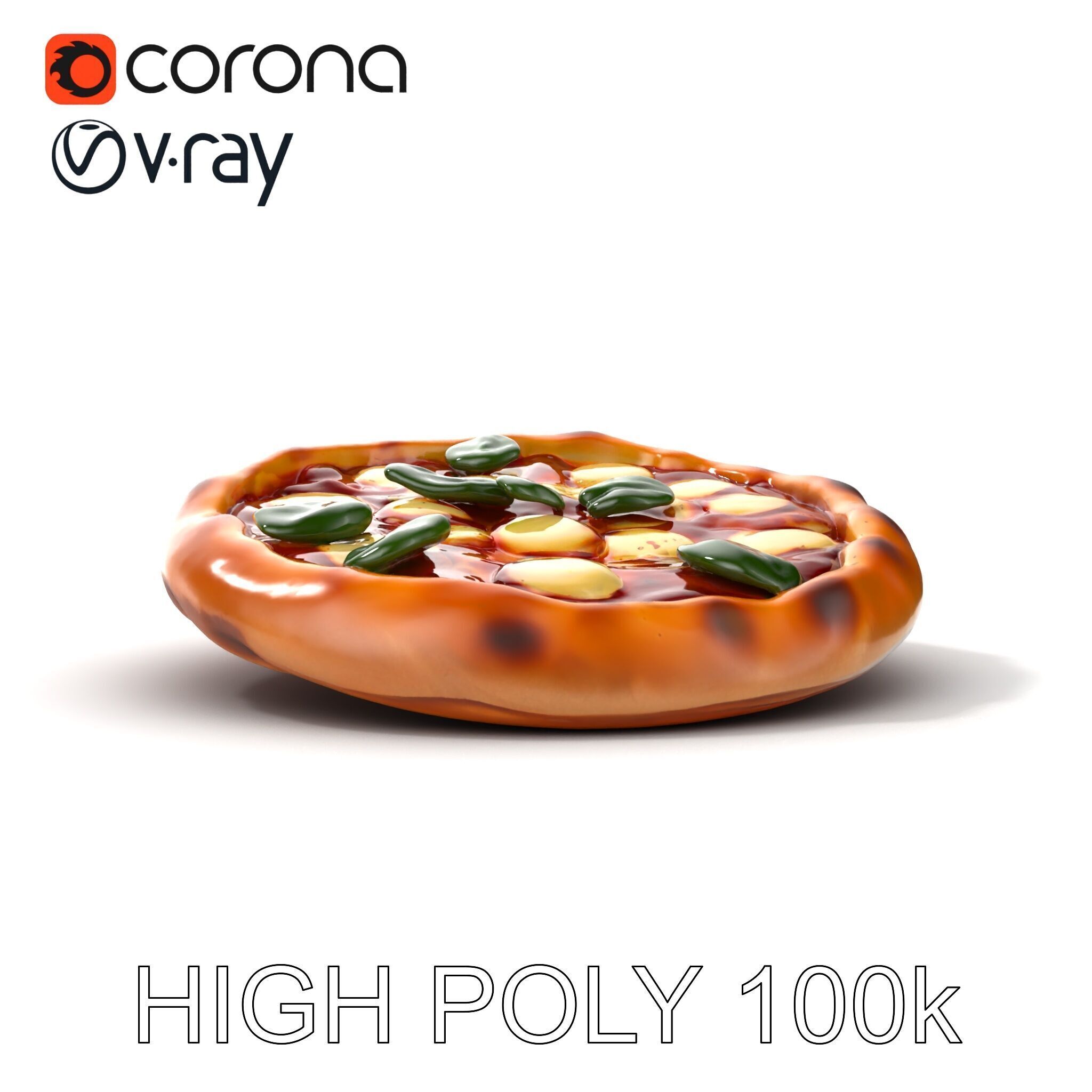 Margherita Pizza Model Pack  Authentic and Appetizing Low-poly 3D model_26