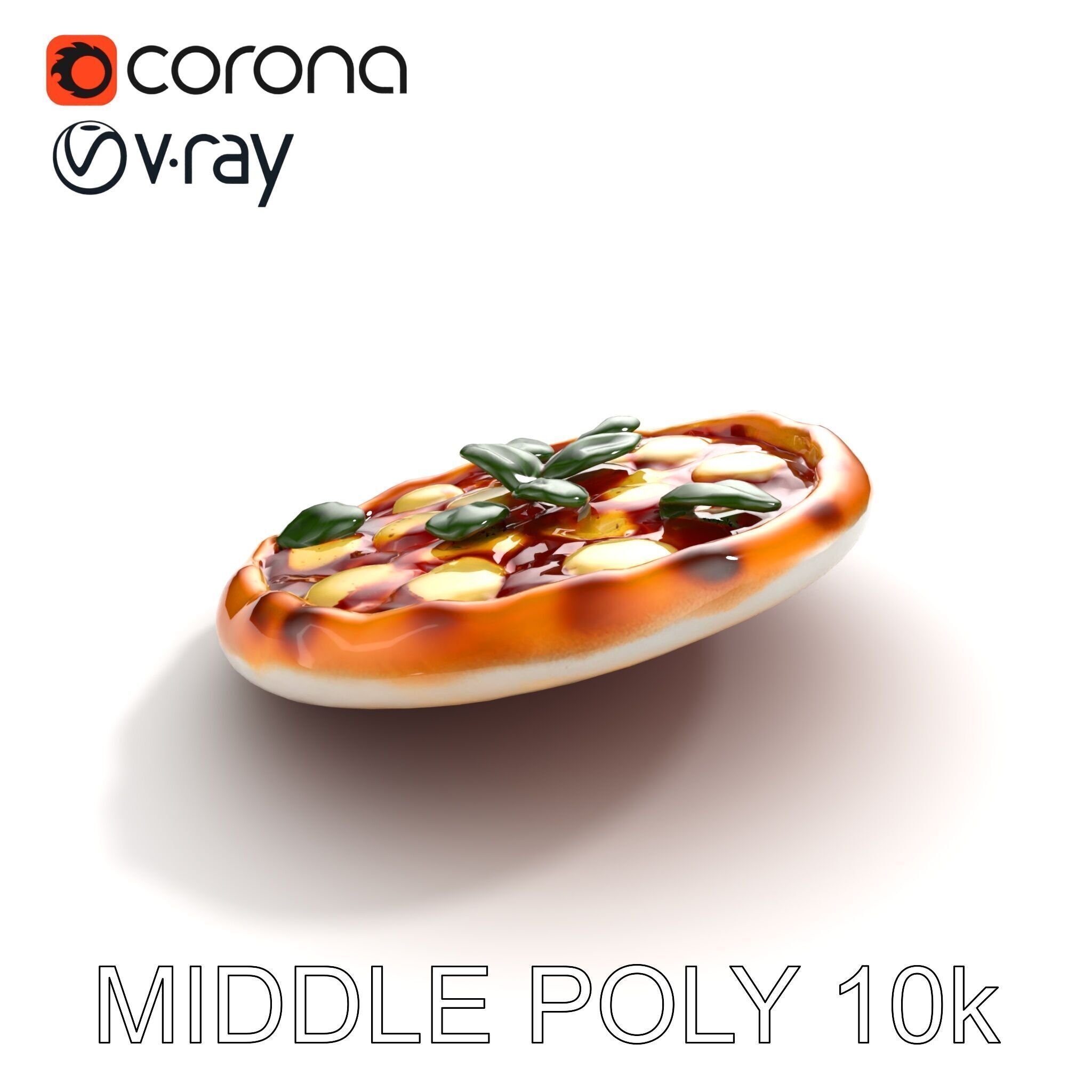 Margherita Pizza Model Pack  Authentic and Appetizing Low-poly 3D model_8