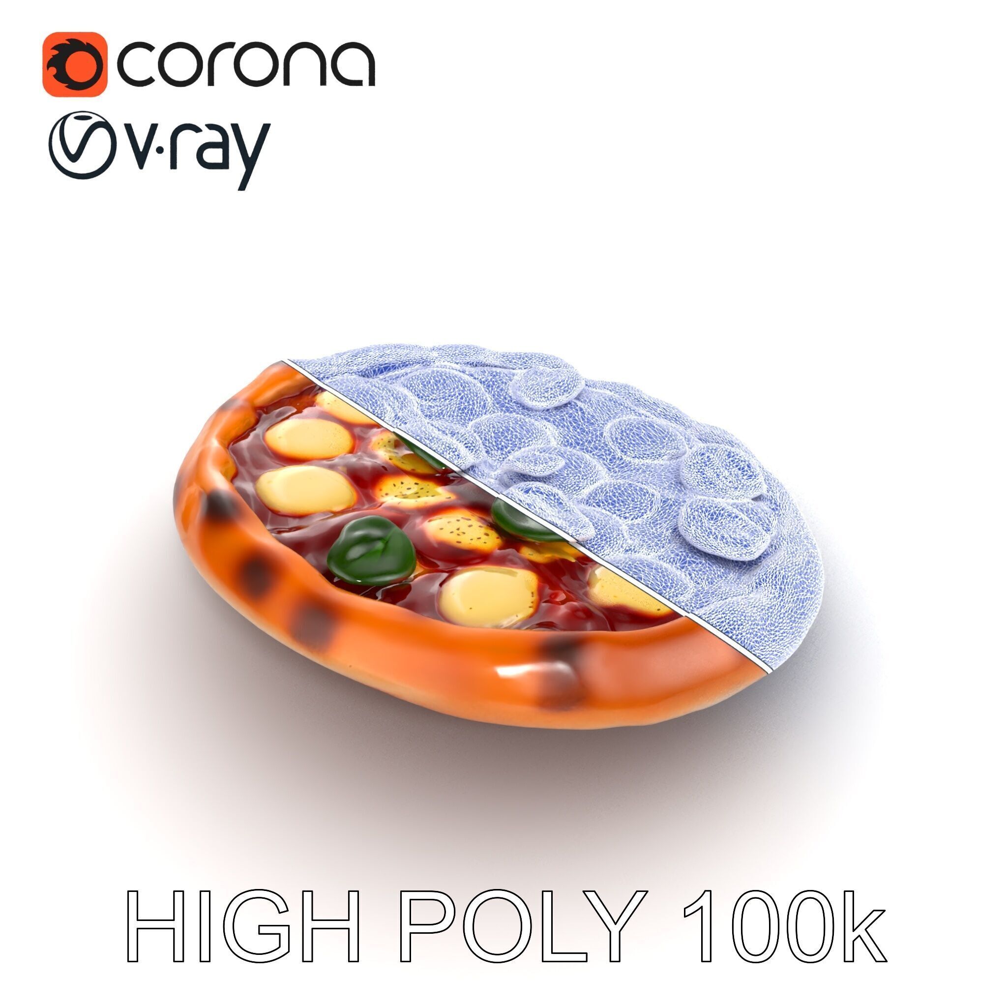 Margherita Pizza Model Pack  Authentic and Appetizing Low-poly 3D model_21