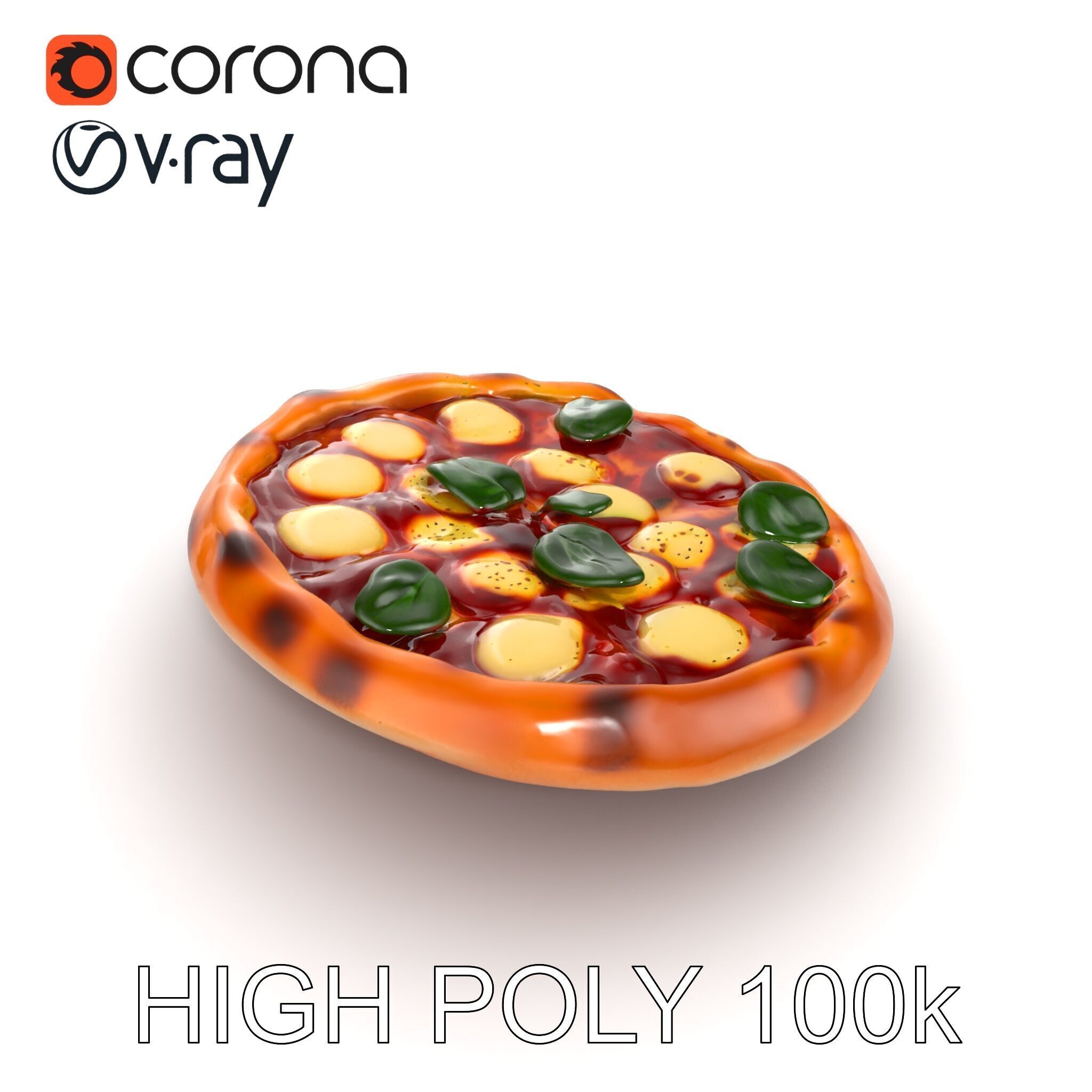 Margherita Pizza Model Pack  Authentic and Appetizing Low-poly 3D model_15