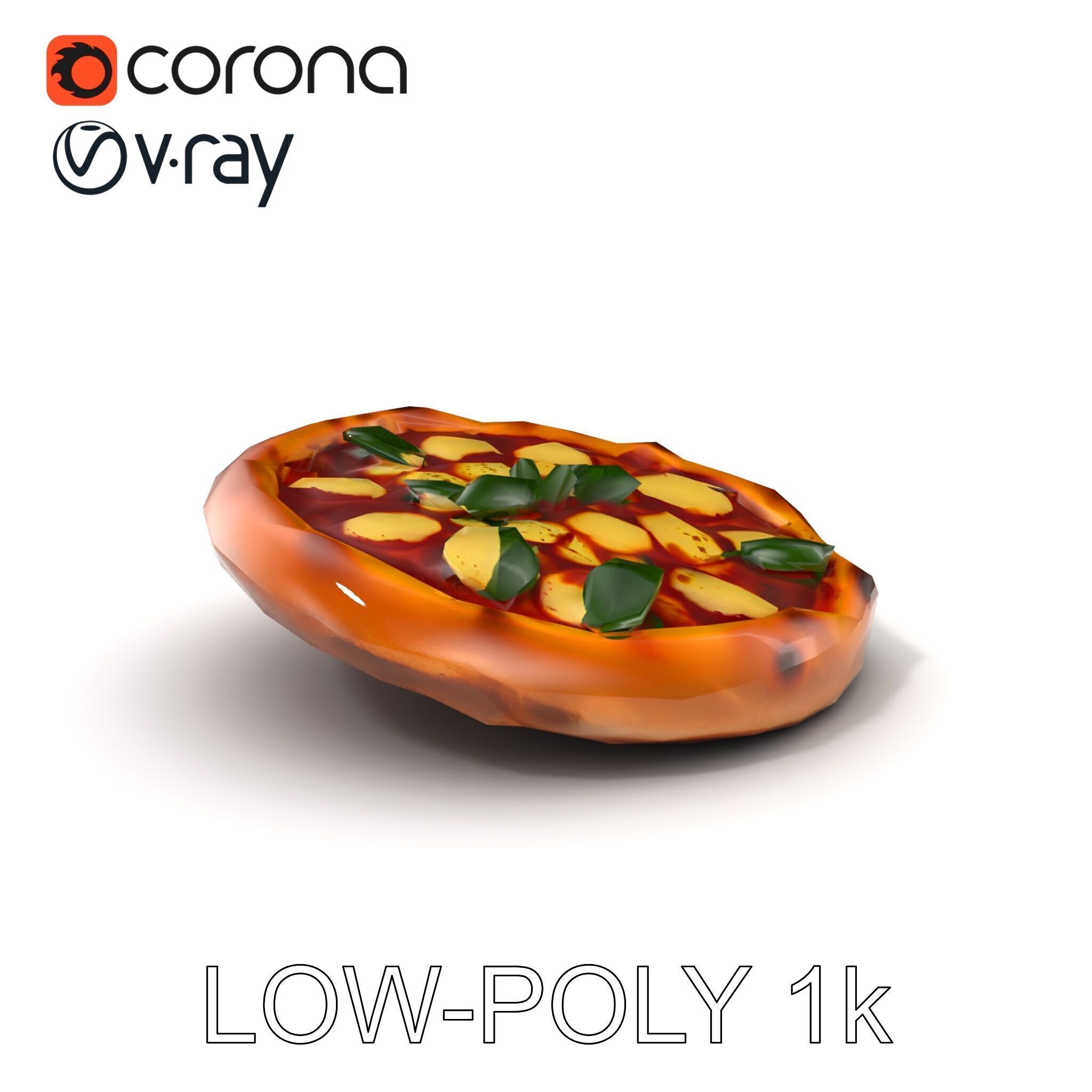 Margherita Pizza Model Pack  Authentic and Appetizing Low-poly 3D model_5