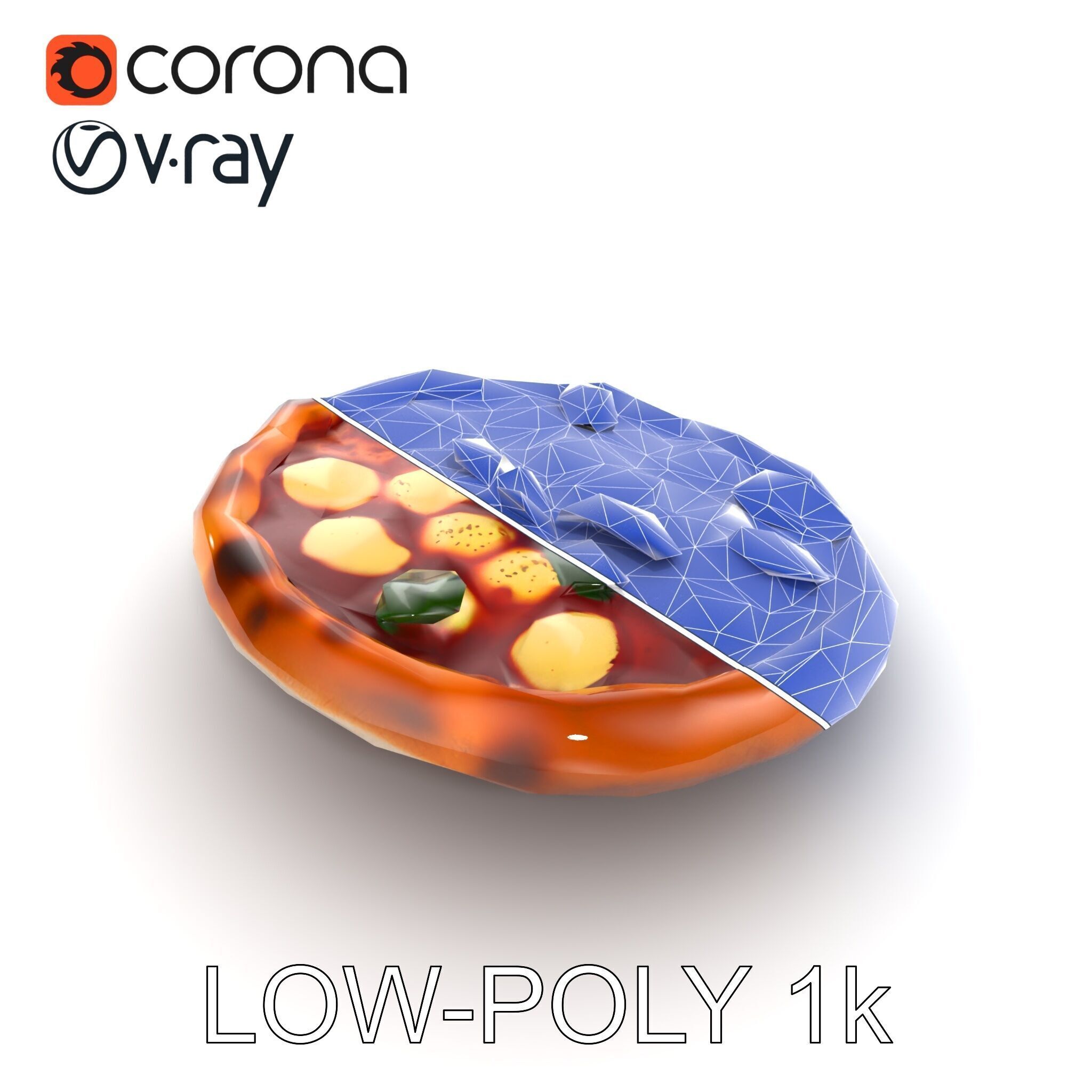 Margherita Pizza Model Pack  Authentic and Appetizing Low-poly 3D model_11