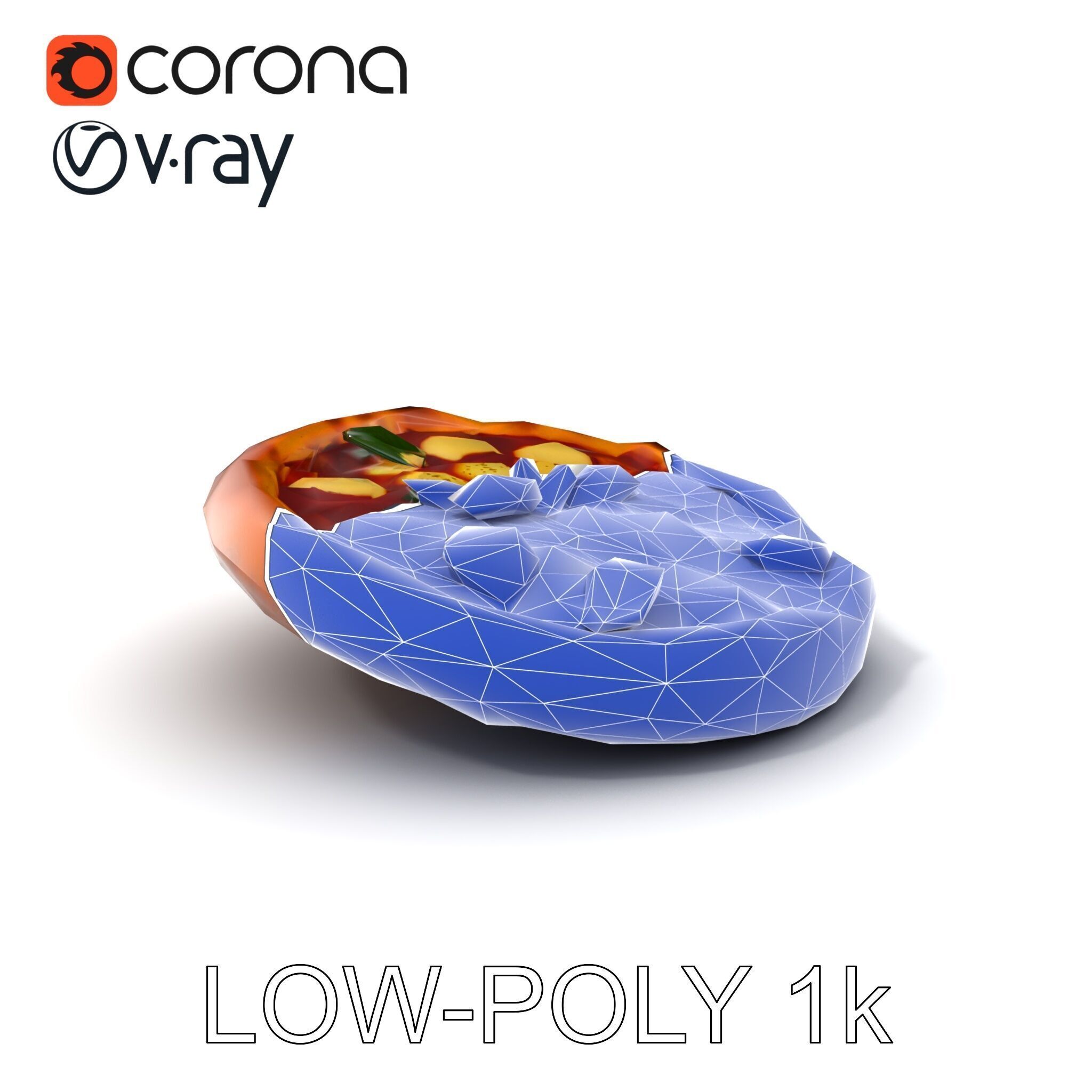 Margherita Pizza Model Pack  Authentic and Appetizing Low-poly 3D model_7