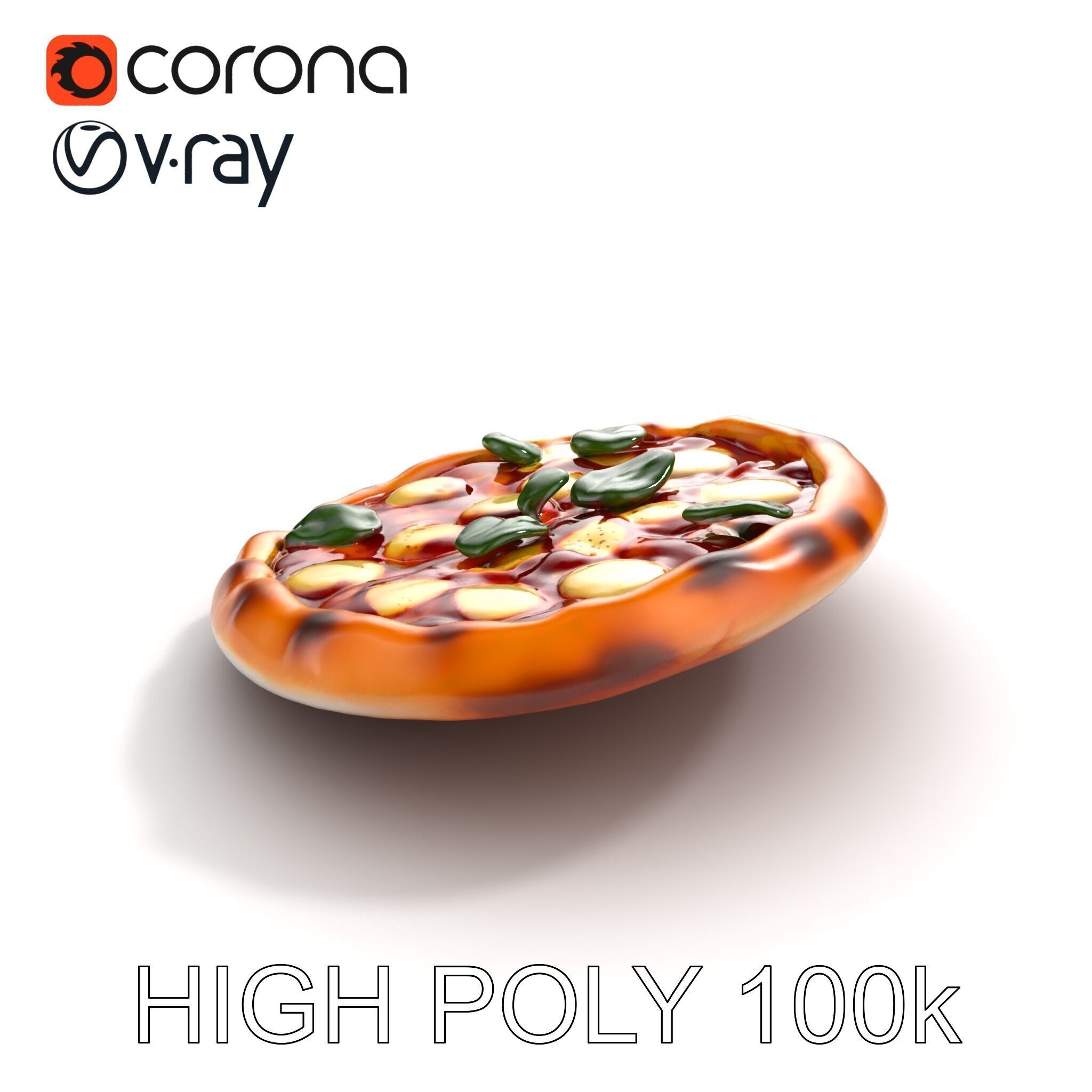 Margherita Pizza Model Pack  Authentic and Appetizing Low-poly 3D model_28