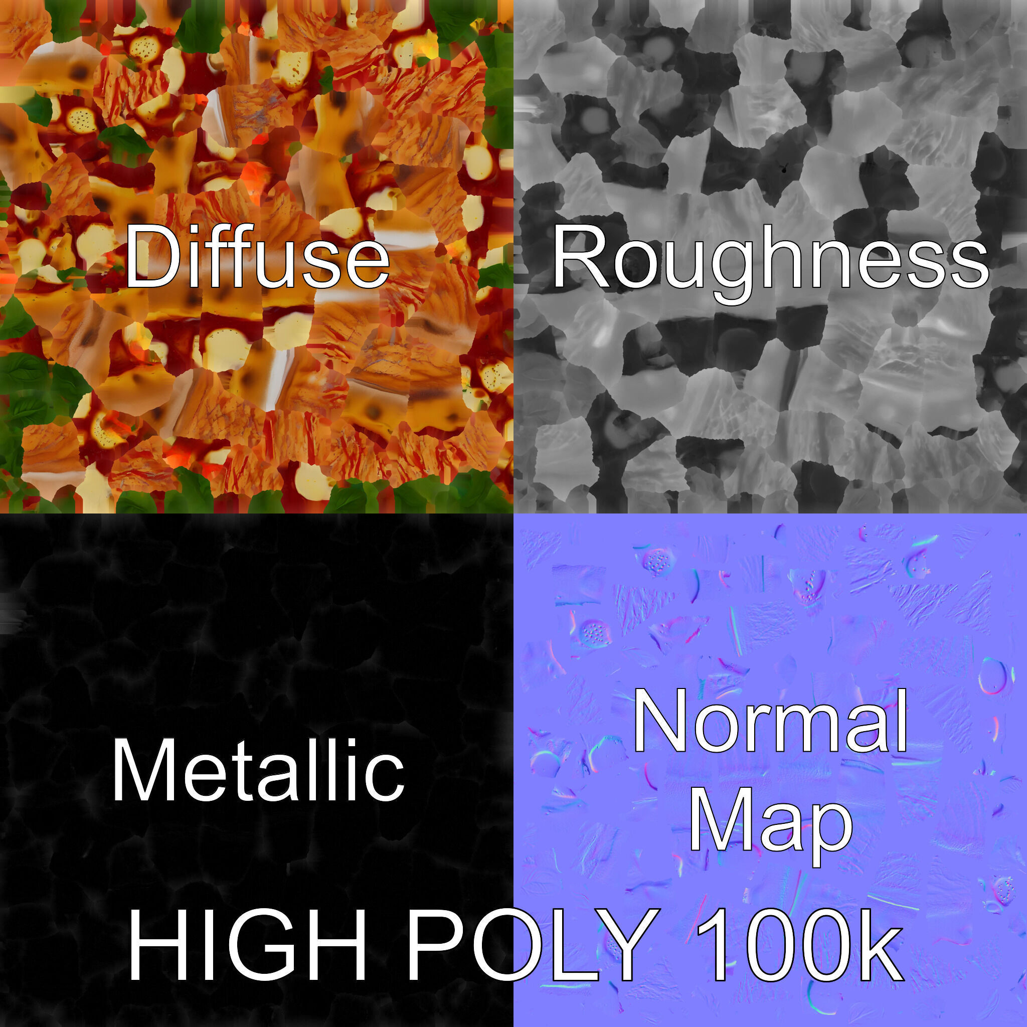 Margherita Pizza Model Pack  Authentic and Appetizing Low-poly 3D model_3