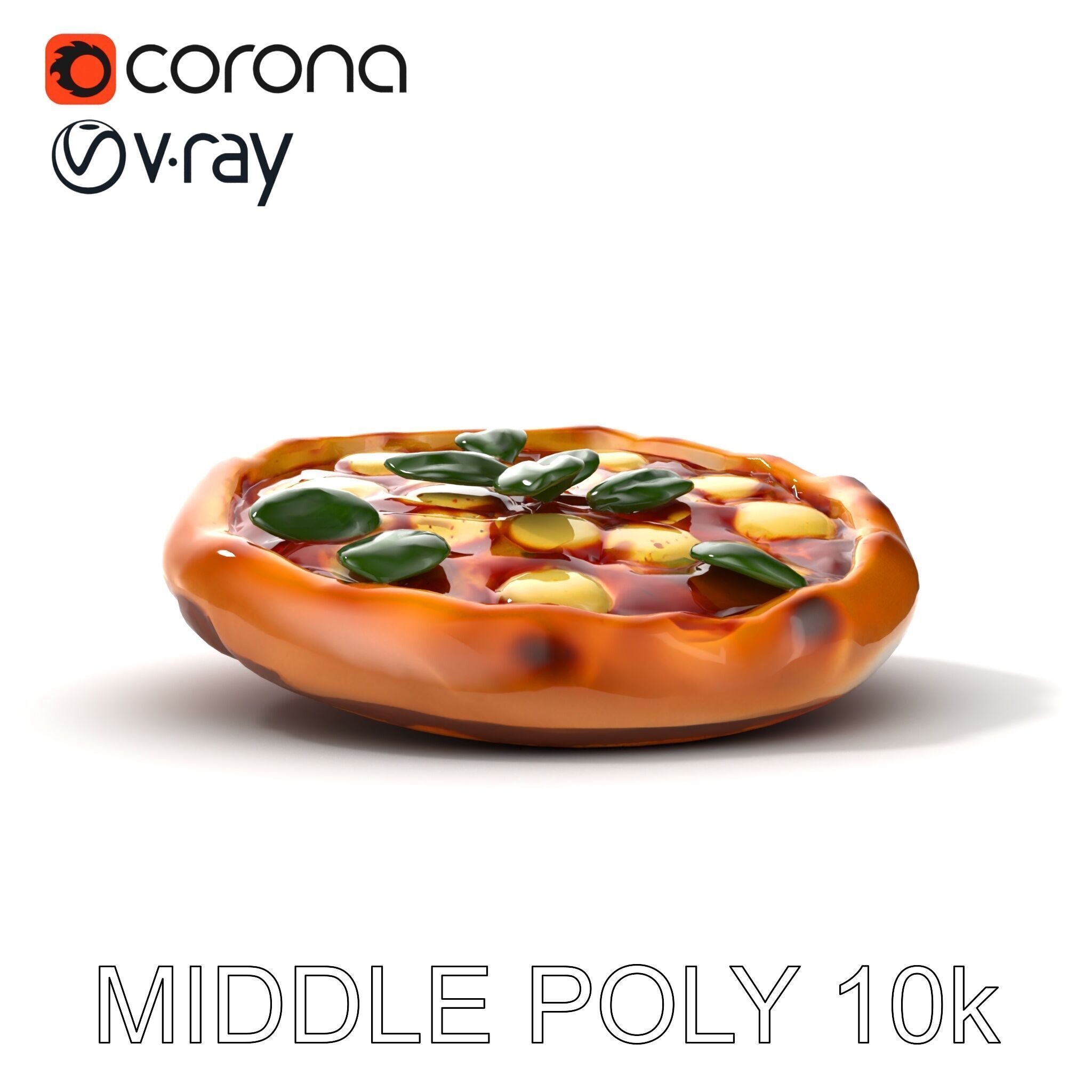 Margherita Pizza Model Pack  Authentic and Appetizing Low-poly 3D model_18