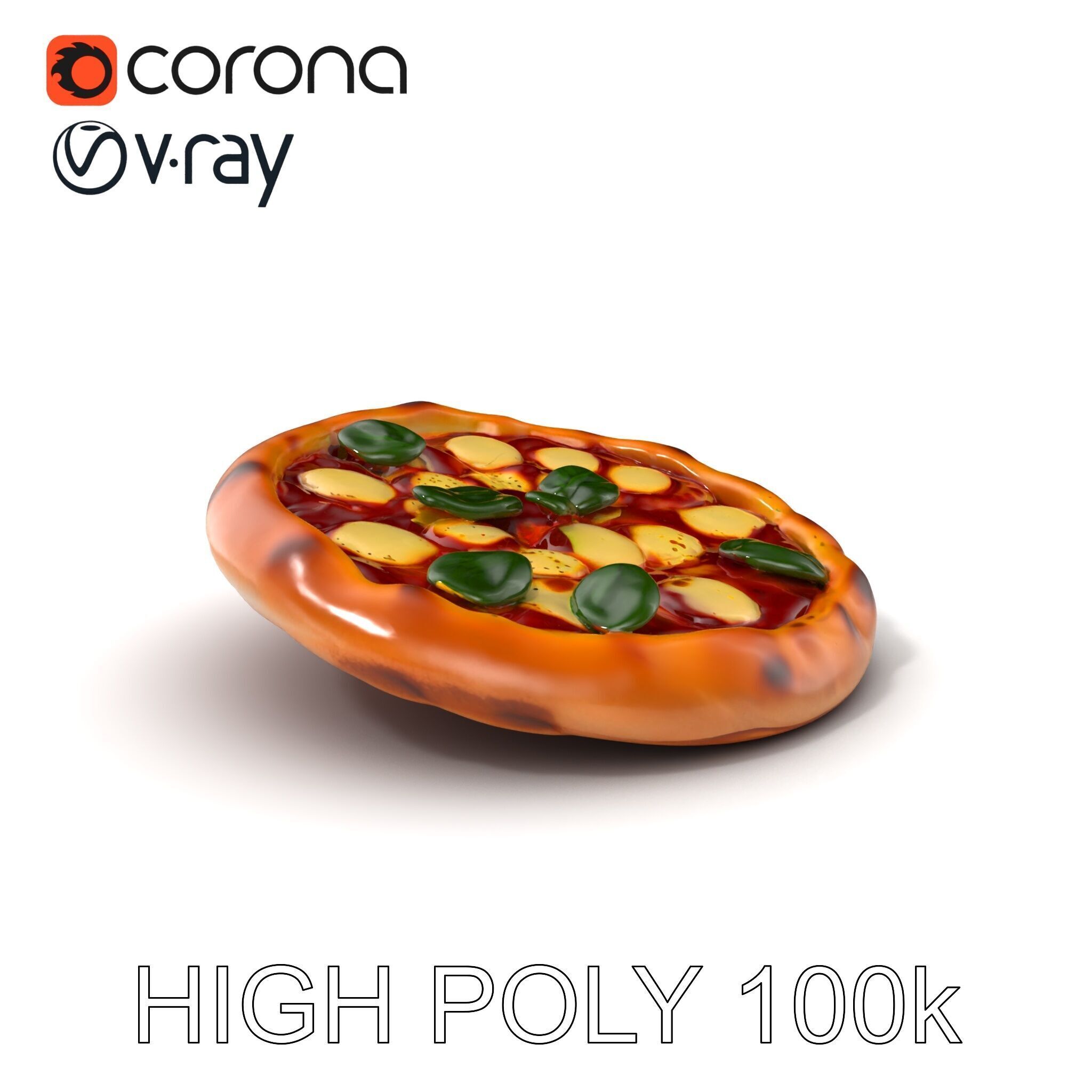 Margherita Pizza Model Pack  Authentic and Appetizing Low-poly 3D model_2