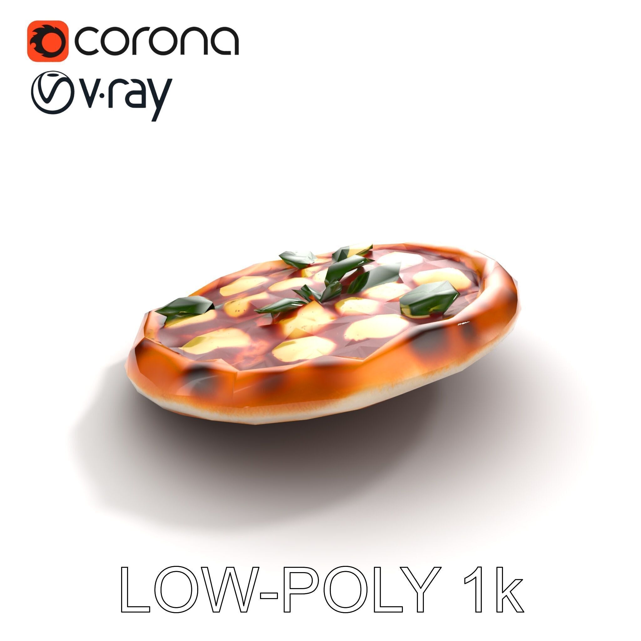 Margherita Pizza Model Pack  Authentic and Appetizing Low-poly 3D model_9