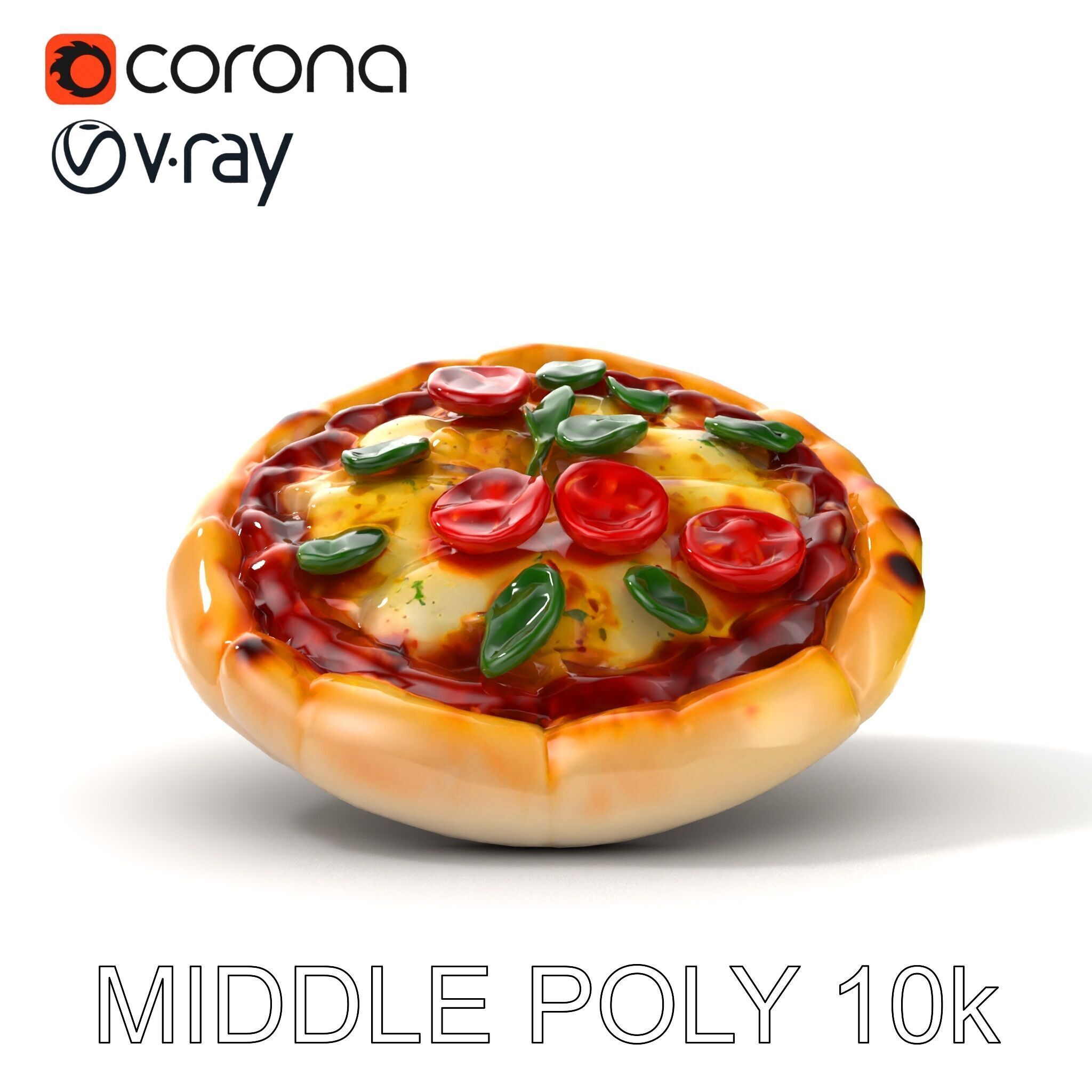 Authentic Margherita Pizza D model pack Low-poly 3D model_26