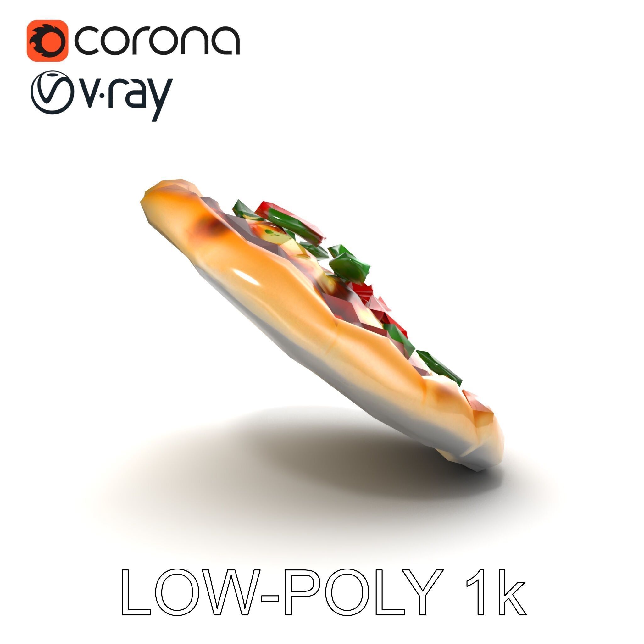 Authentic Margherita Pizza D model pack Low-poly 3D model_19