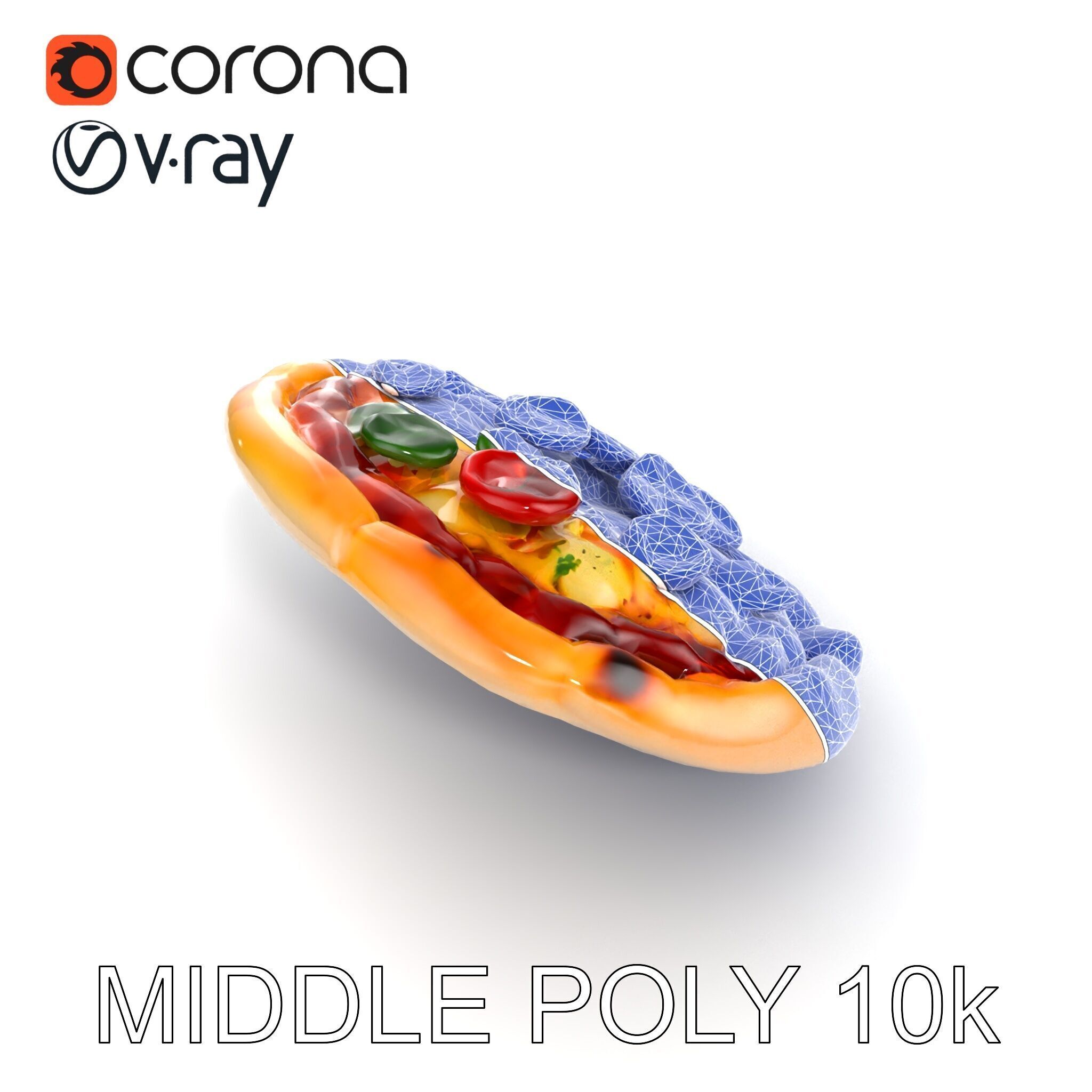 Authentic Margherita Pizza D model pack Low-poly 3D model_17