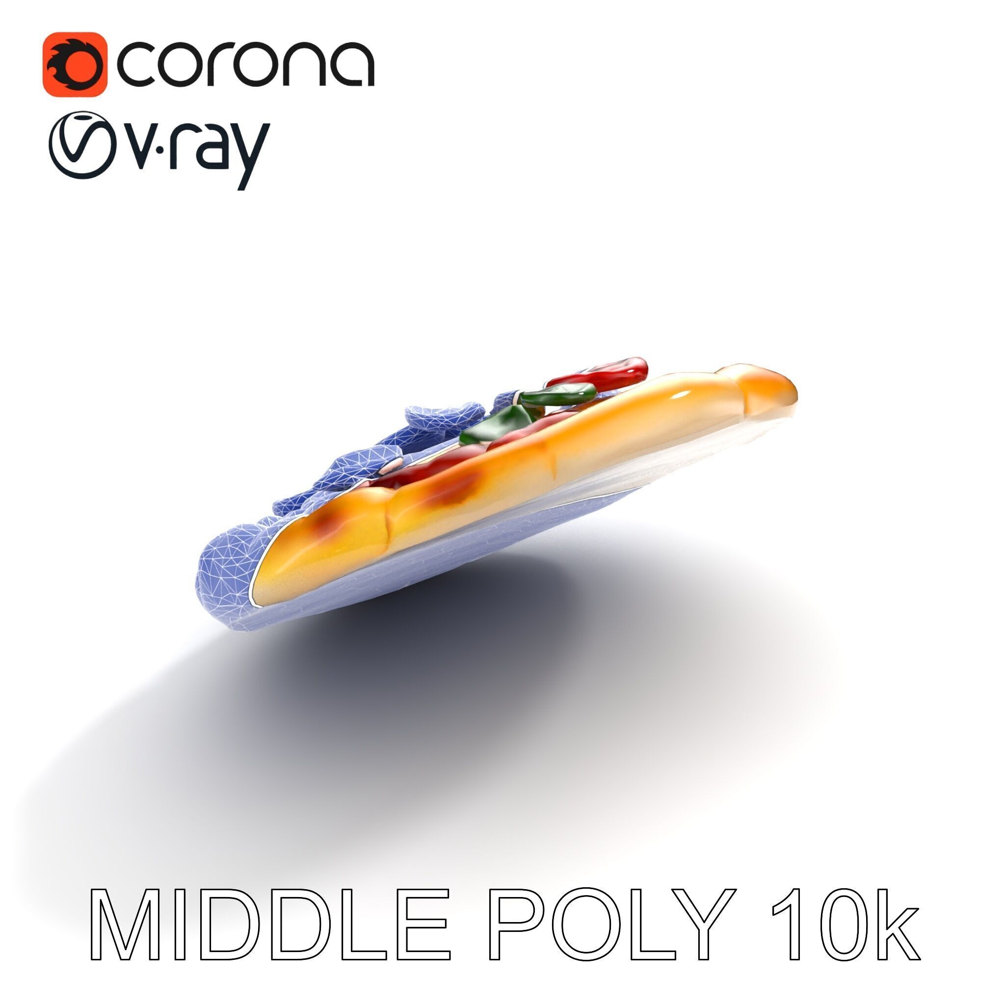 Authentic Margherita Pizza D model pack Low-poly 3D model_11