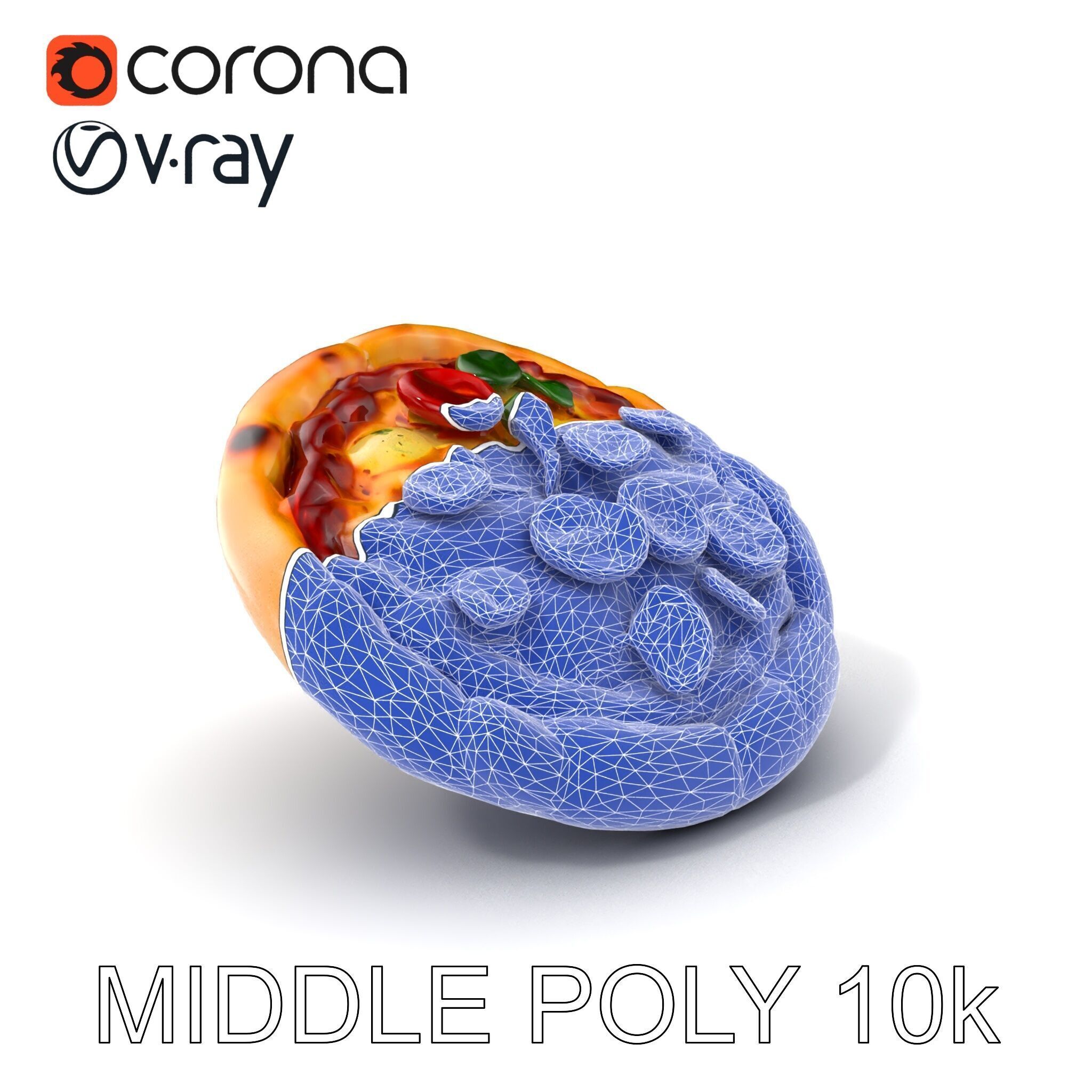 Authentic Margherita Pizza D model pack Low-poly 3D model_6