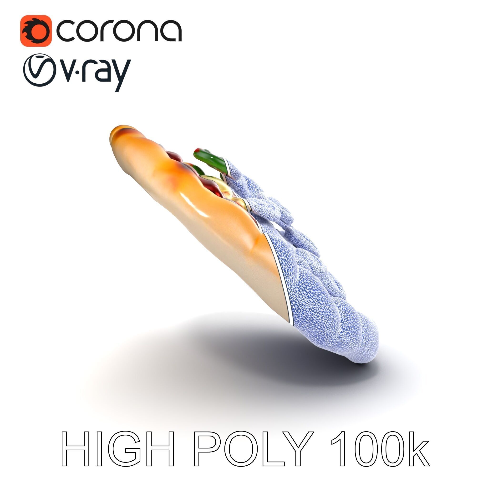 Authentic Margherita Pizza D model pack Low-poly 3D model_28