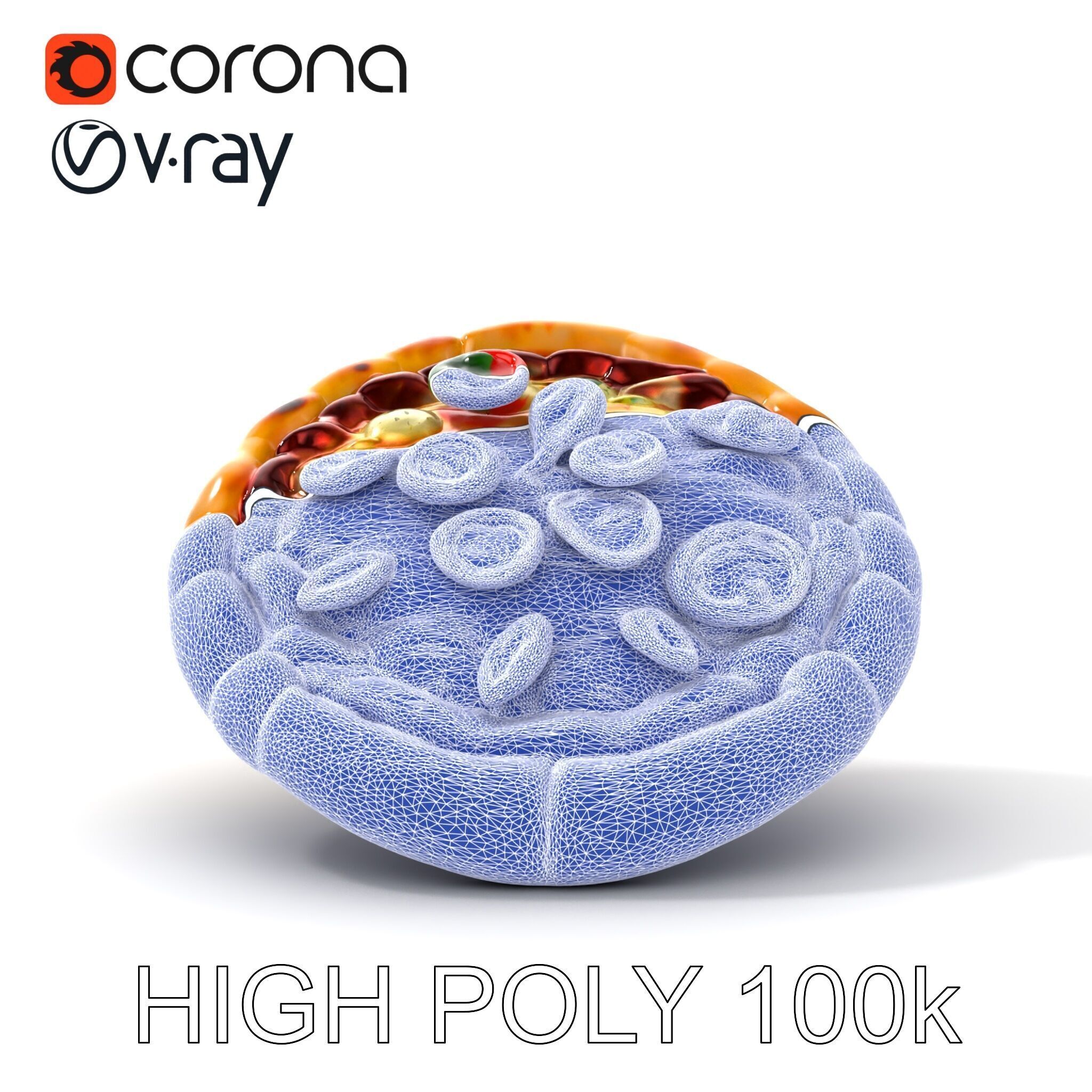 Authentic Margherita Pizza D model pack Low-poly 3D model_32