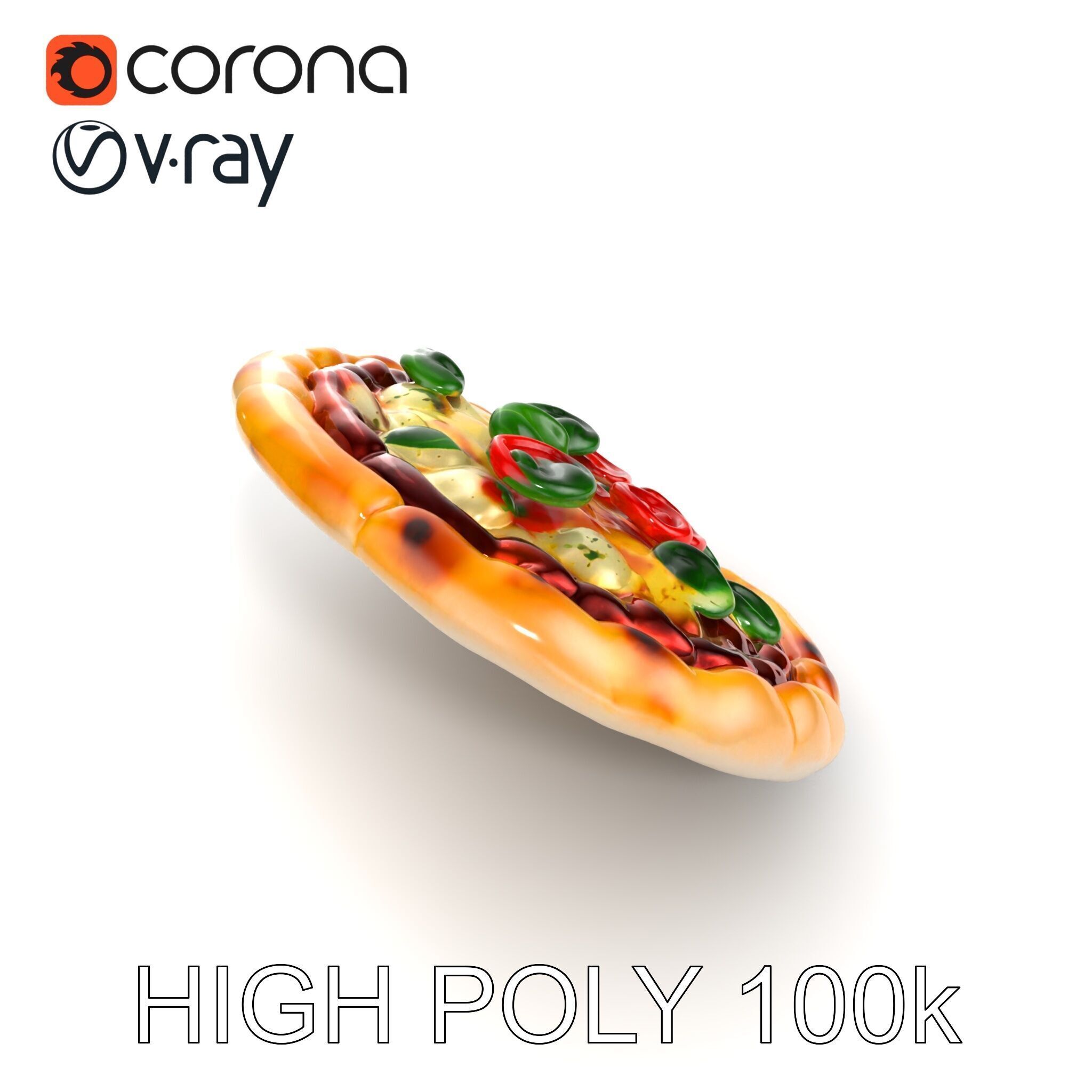 Authentic Margherita Pizza D model pack Low-poly 3D model_16