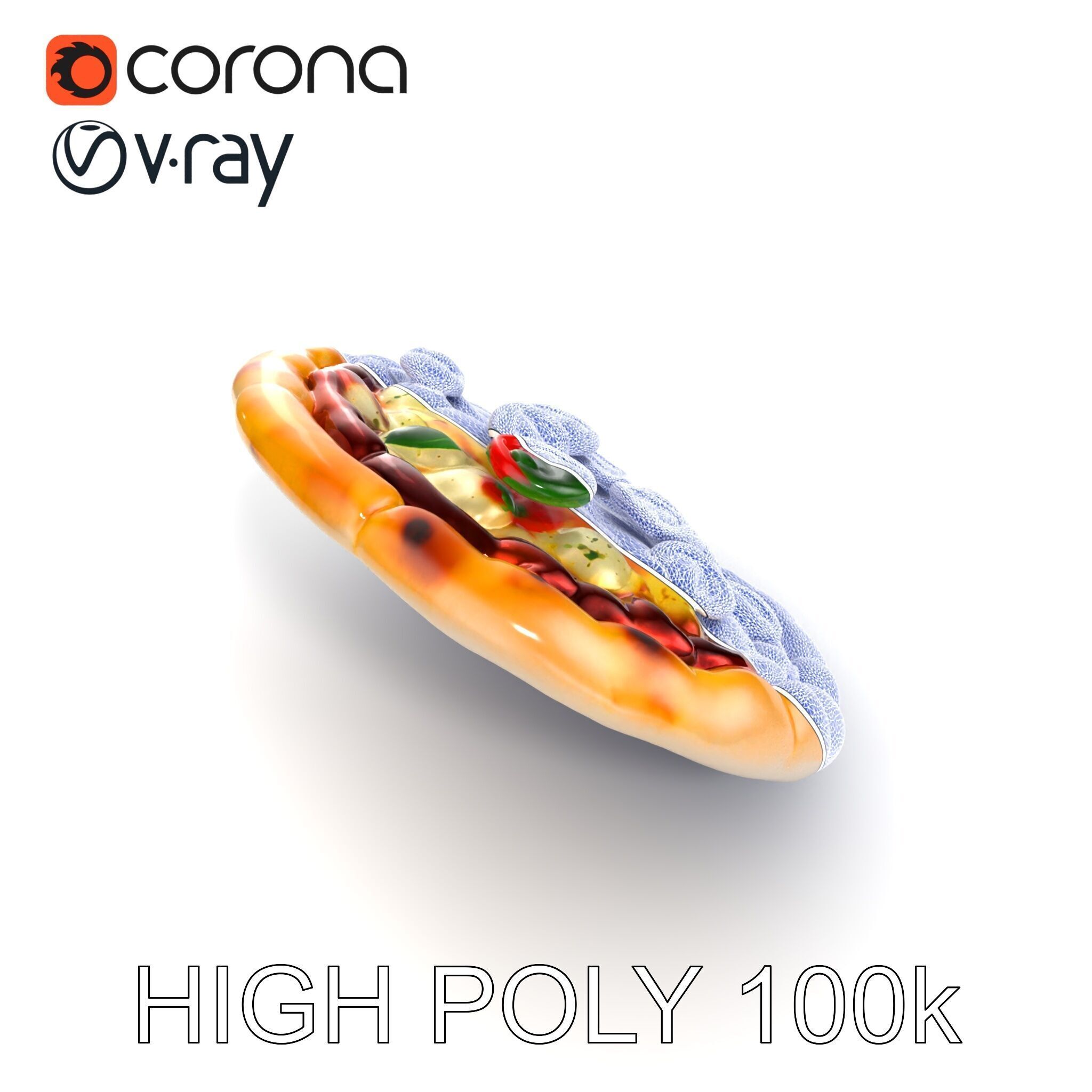 Authentic Margherita Pizza D model pack Low-poly 3D model_27