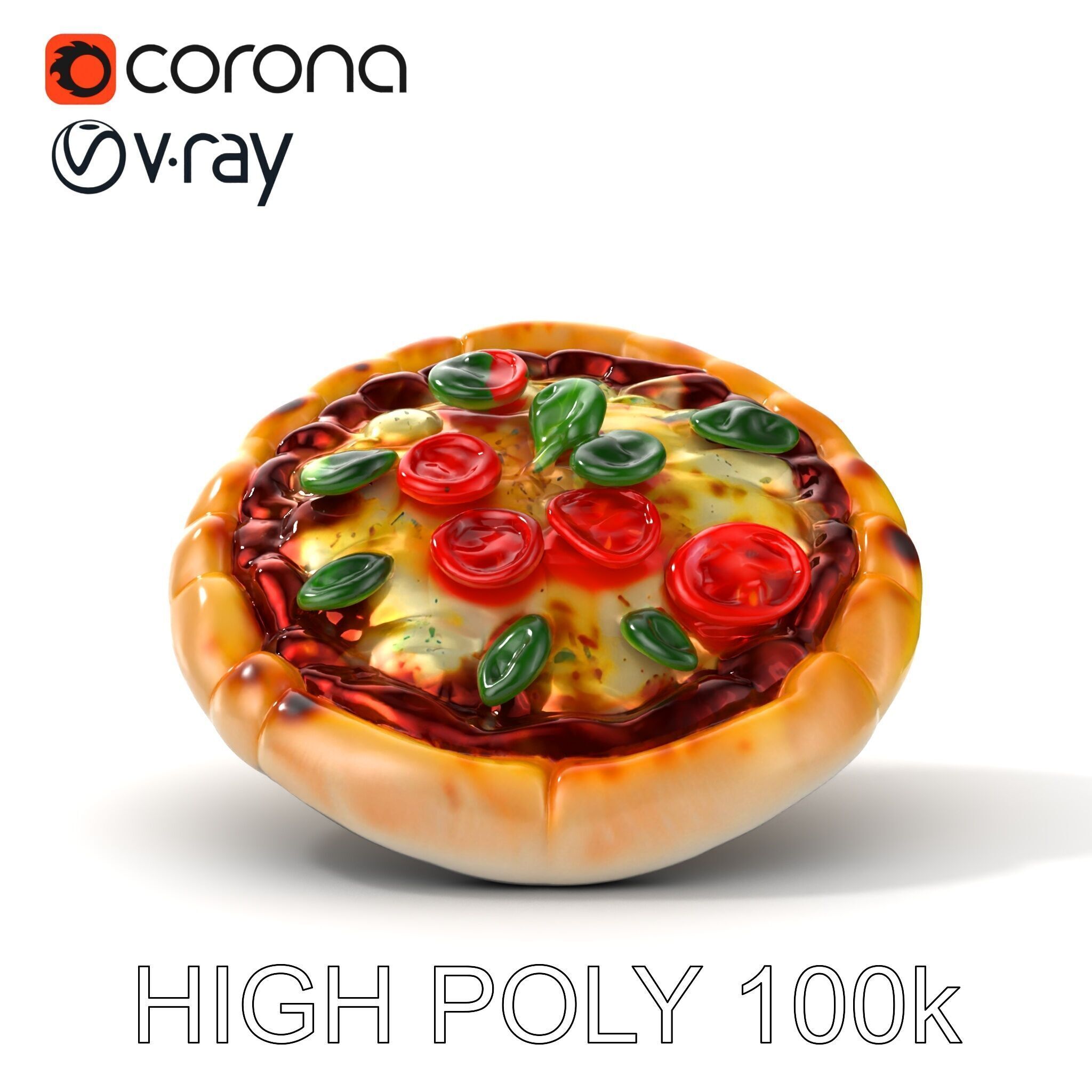 Authentic Margherita Pizza D model pack Low-poly 3D model_20