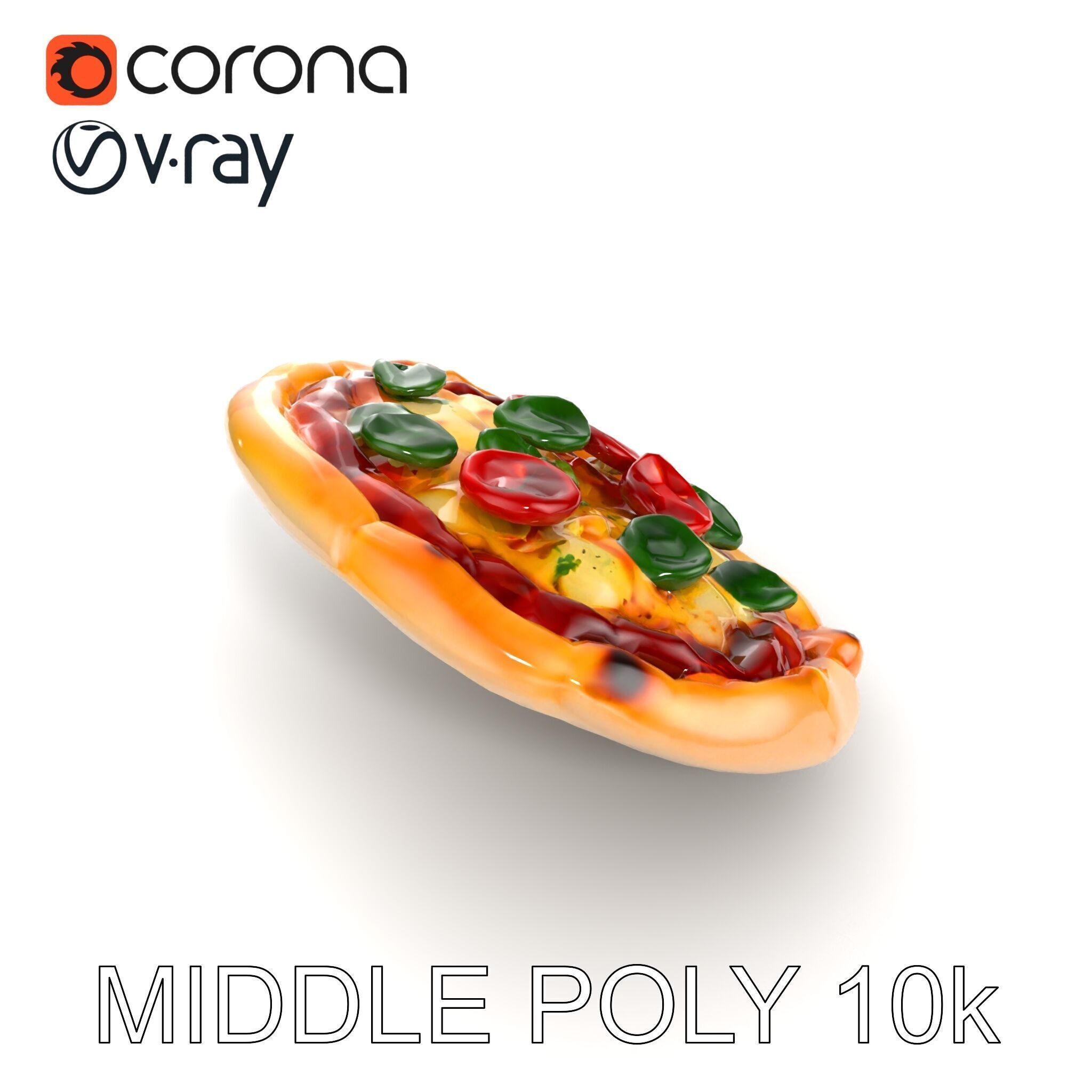 Authentic Margherita Pizza D model pack Low-poly 3D model_23