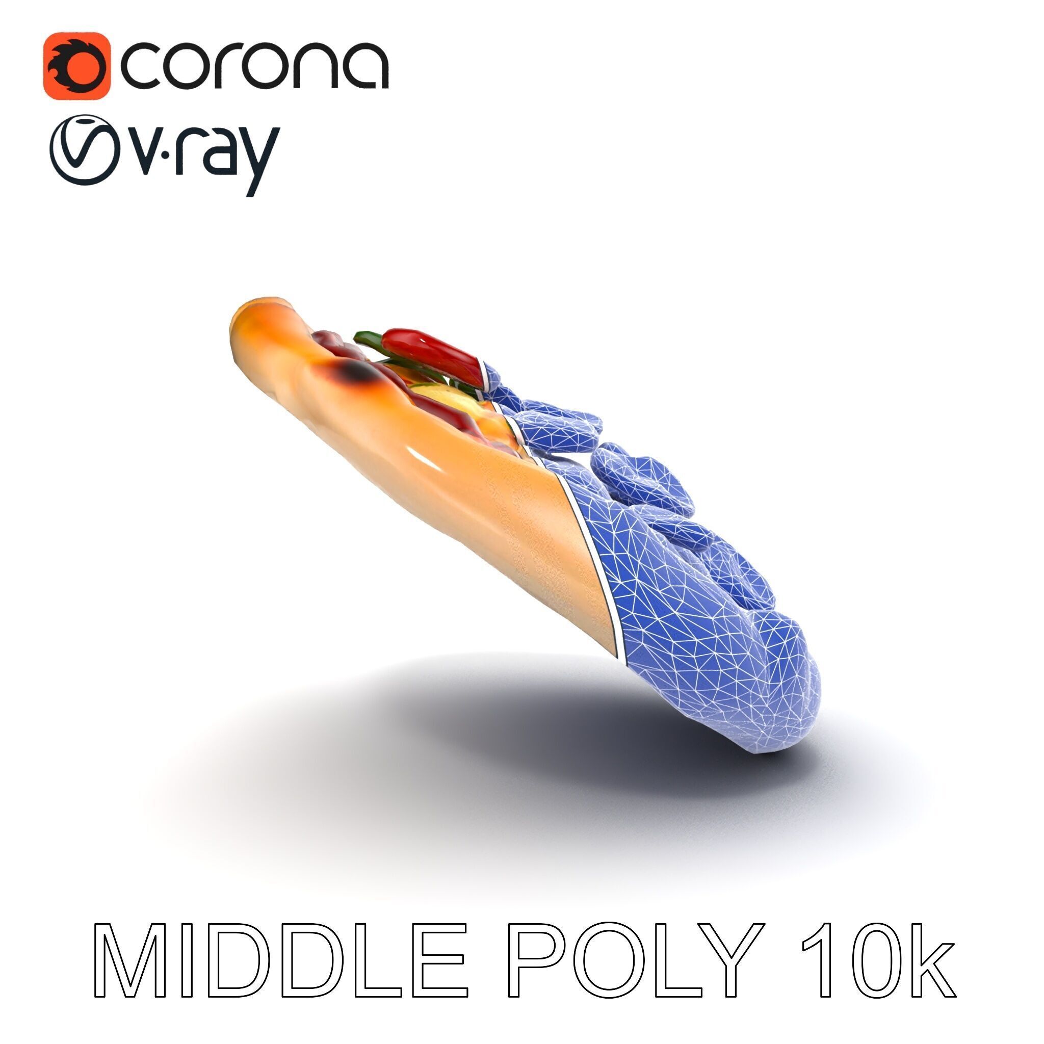 Authentic Margherita Pizza D model pack Low-poly 3D model_12