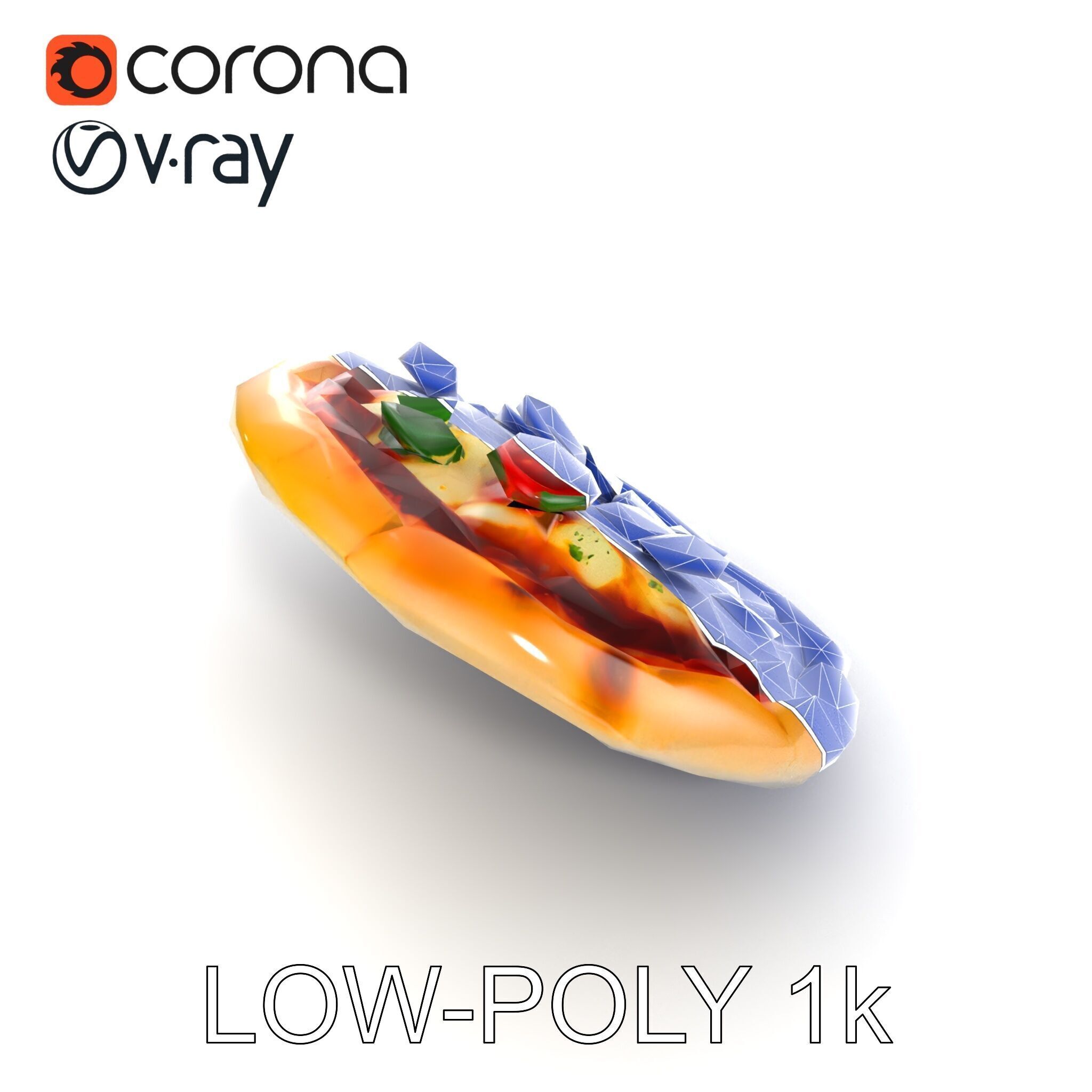 Authentic Margherita Pizza D model pack Low-poly 3D model_24