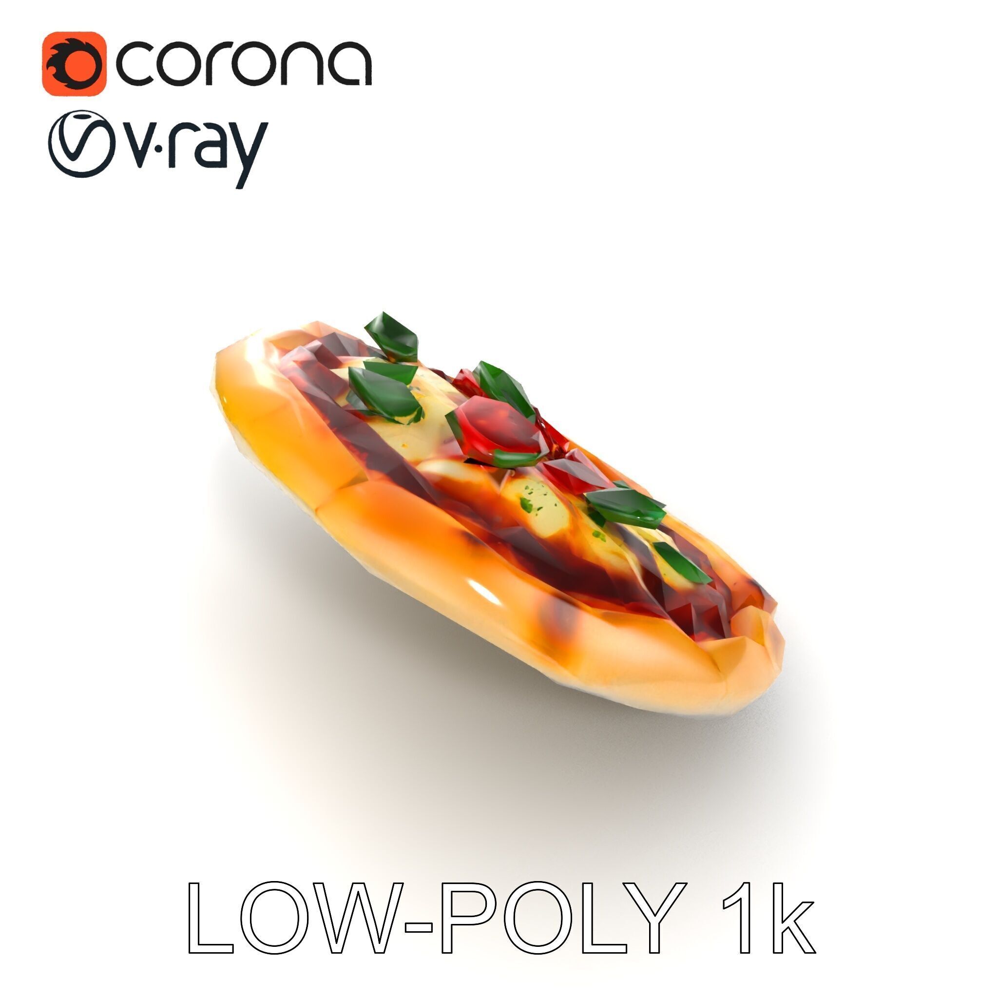 Authentic Margherita Pizza D model pack Low-poly 3D model_14