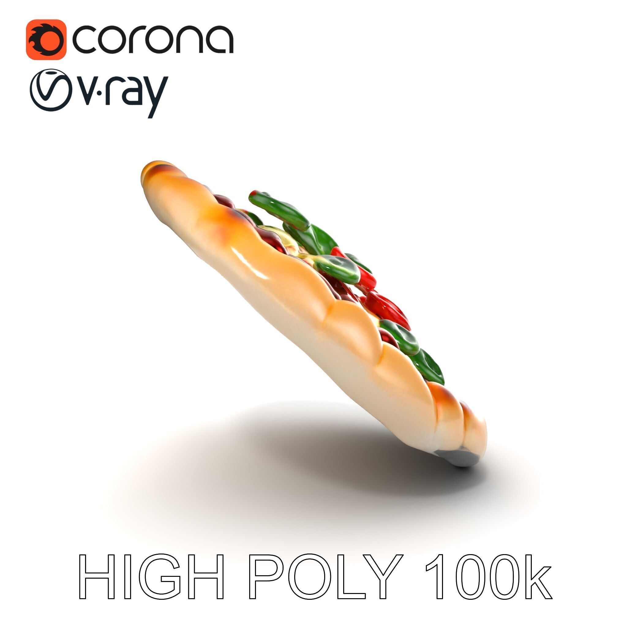 Authentic Margherita Pizza D model pack Low-poly 3D model_22