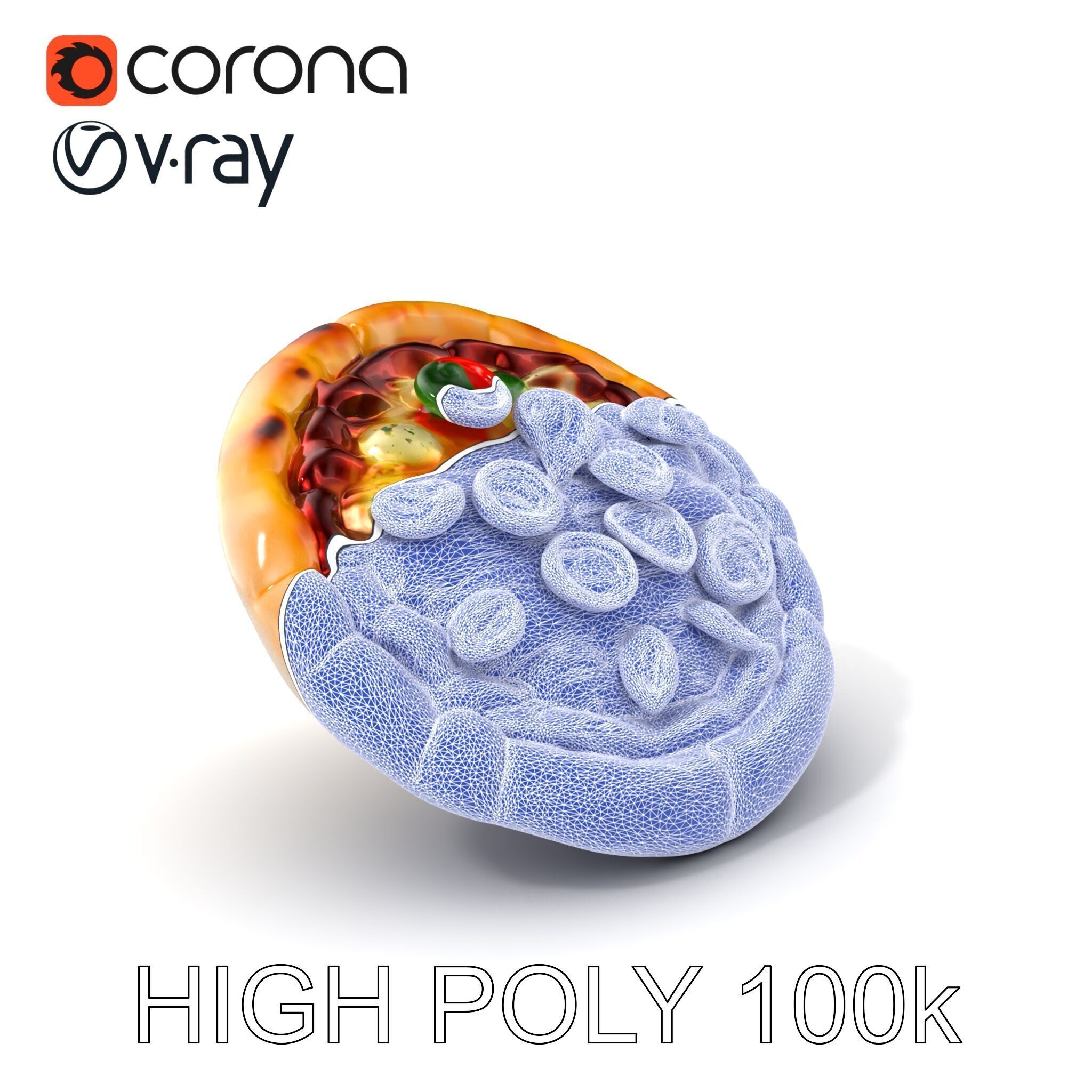 Authentic Margherita Pizza D model pack Low-poly 3D model_10