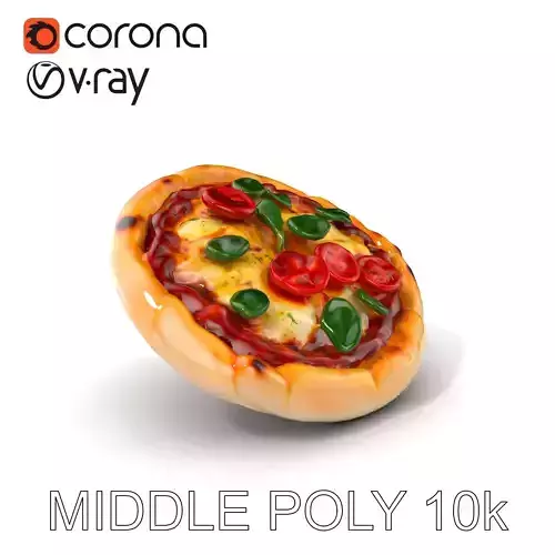 Authentic Margherita Pizza D model pack Low-poly 3D model