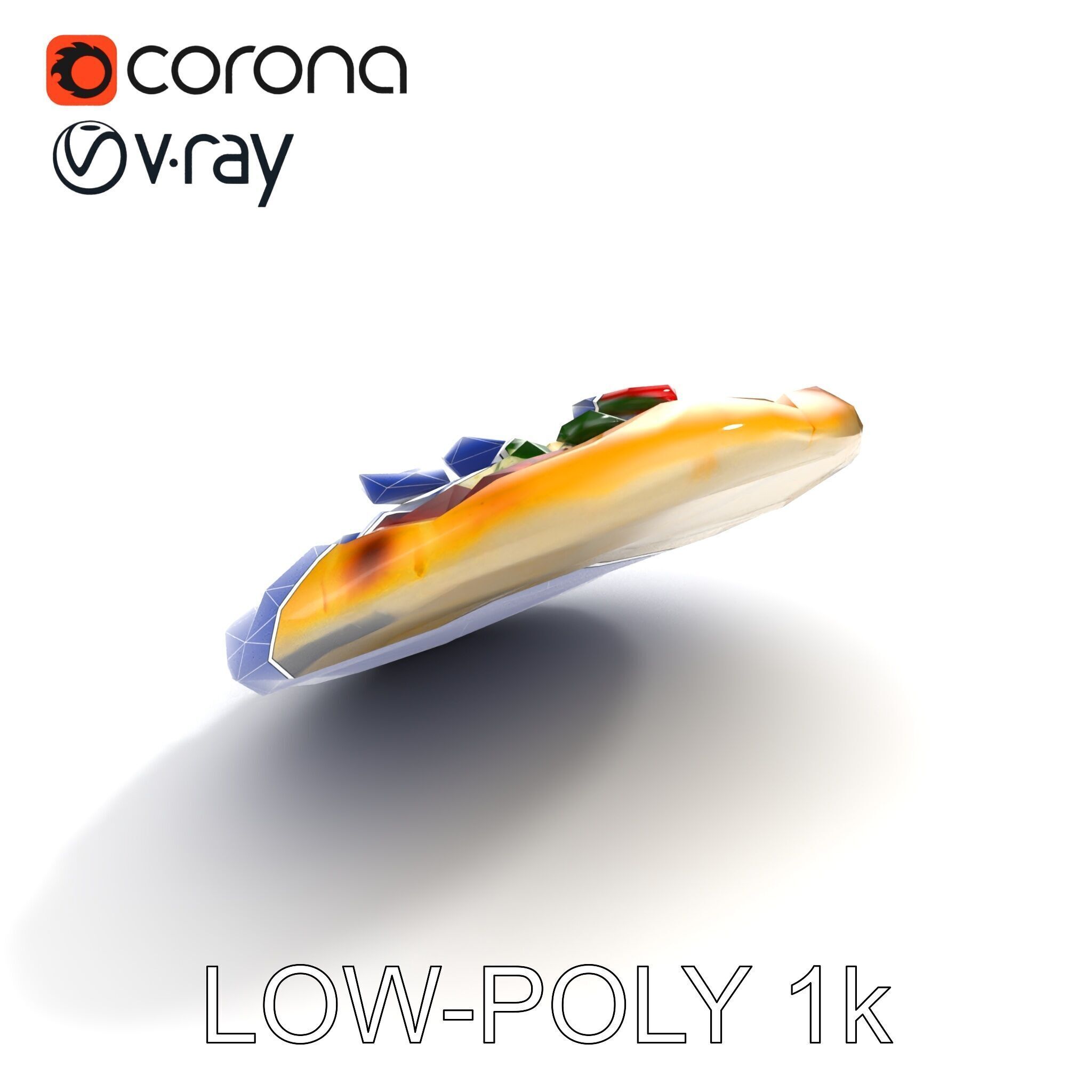 Authentic Margherita Pizza D model pack Low-poly 3D model_15