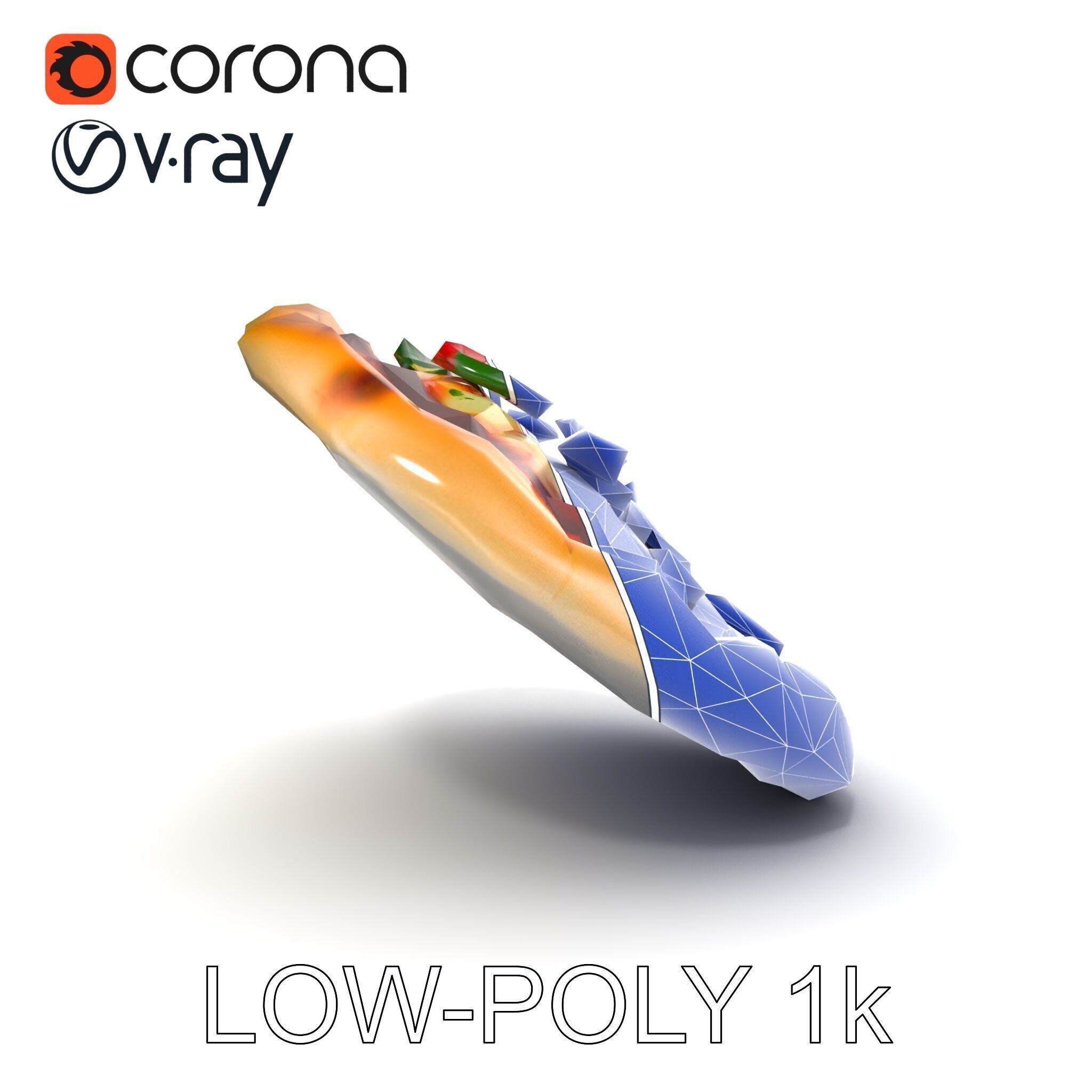 Authentic Margherita Pizza D model pack Low-poly 3D model_21