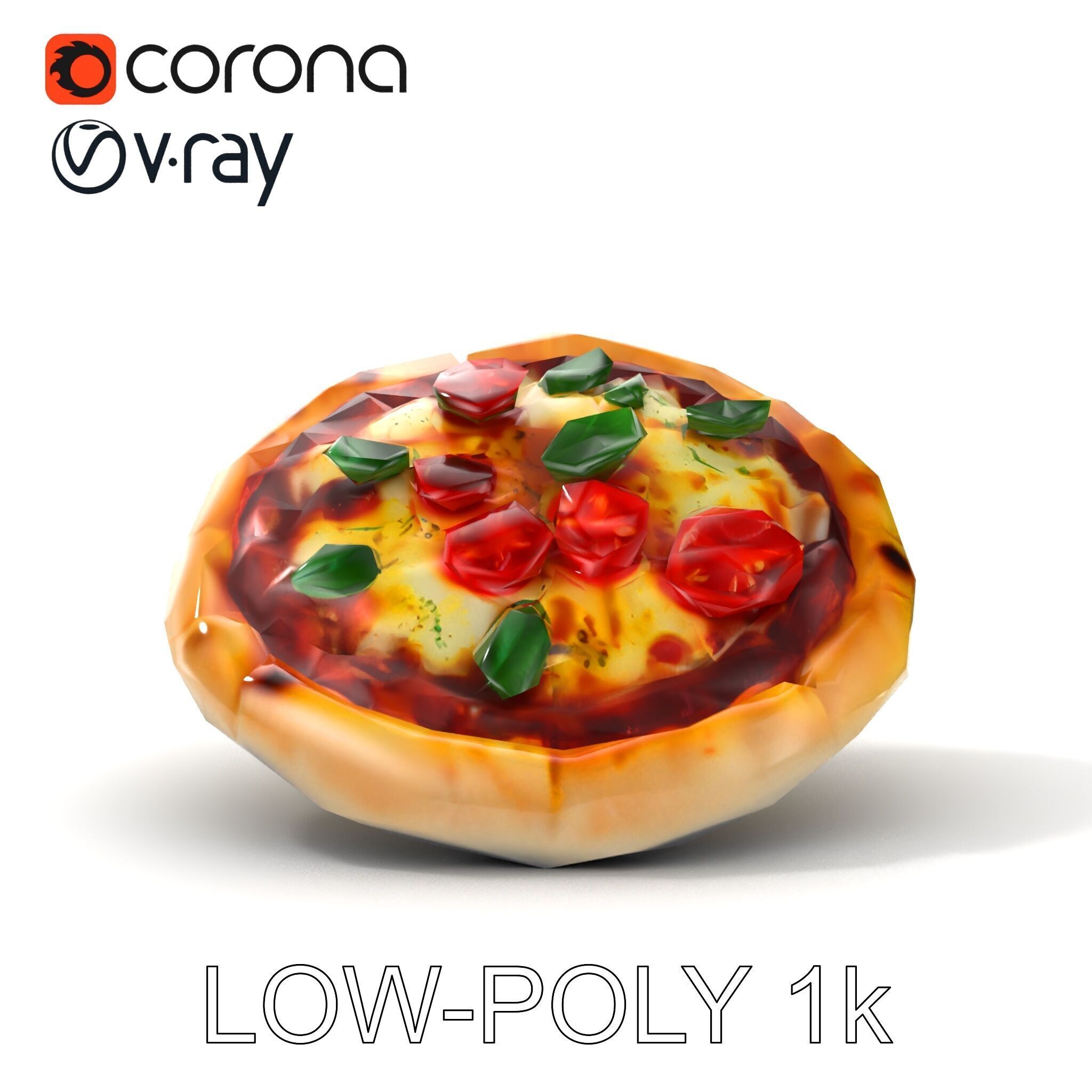 Authentic Margherita Pizza D model pack Low-poly 3D model_29