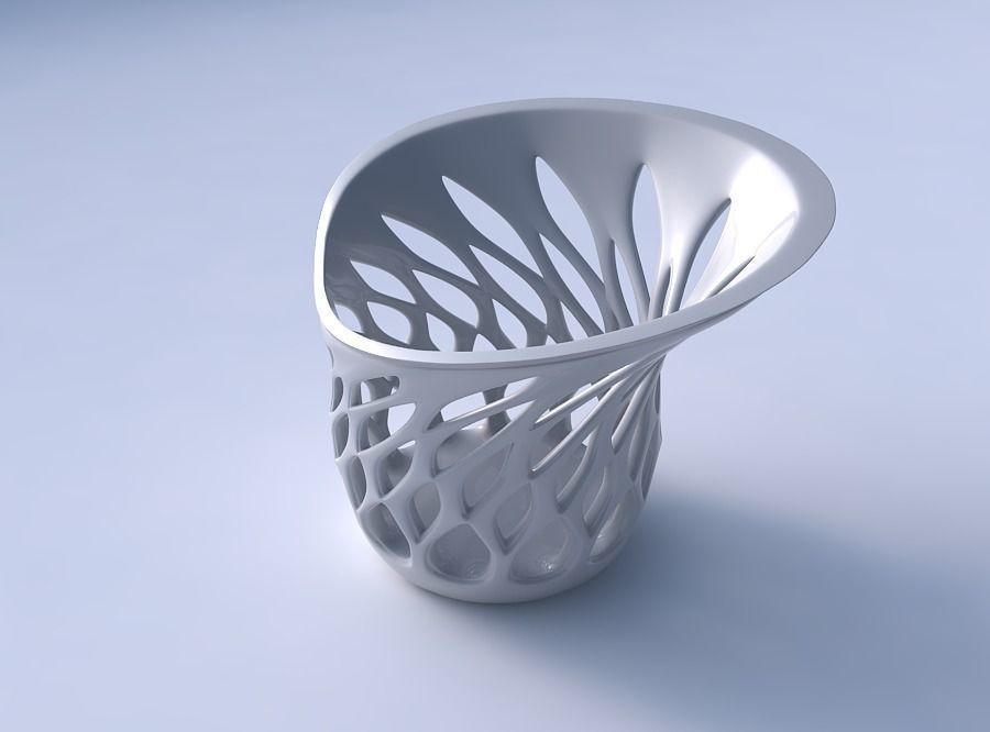 Bowl compressed with smooth beveled edges and extruded top ec... 3D print model_3