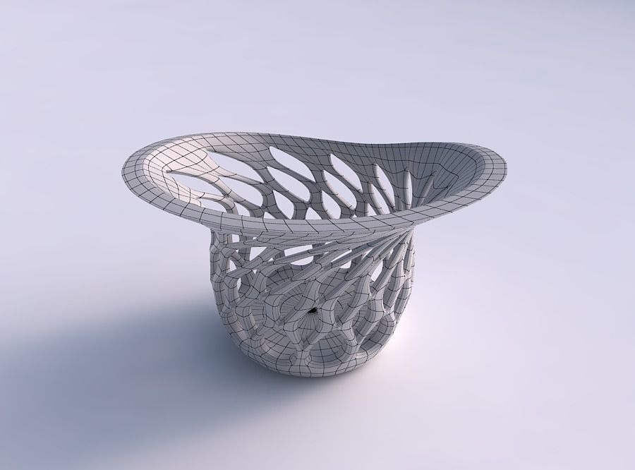 Bowl compressed with smooth beveled edges and extruded top ec... 3D print model_5
