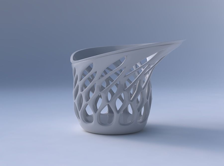 Bowl compressed with smooth beveled edges and extruded top ec... 3D print model_4