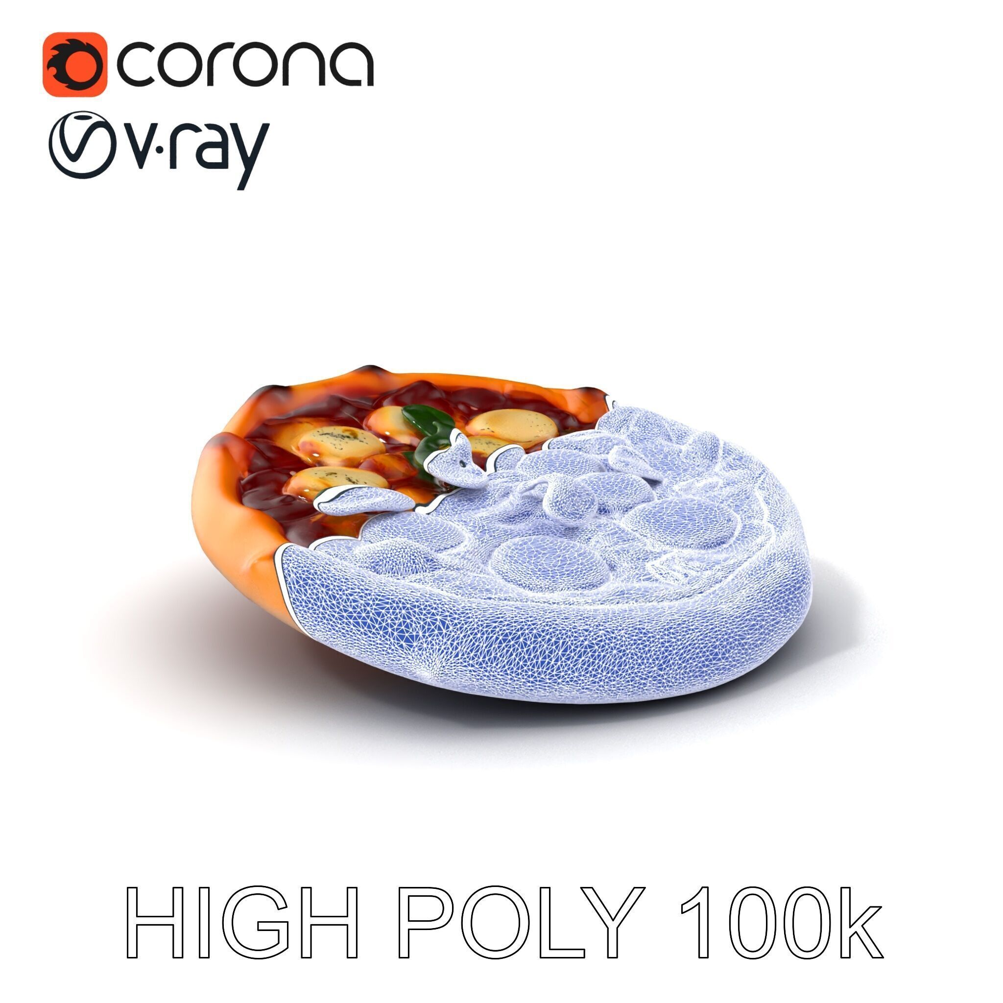 Traditional Neapolitan Pizza D model pack Low-poly 3D model_10