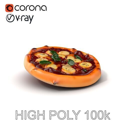 Traditional Neapolitan Pizza D model pack Low-poly 3D model 2