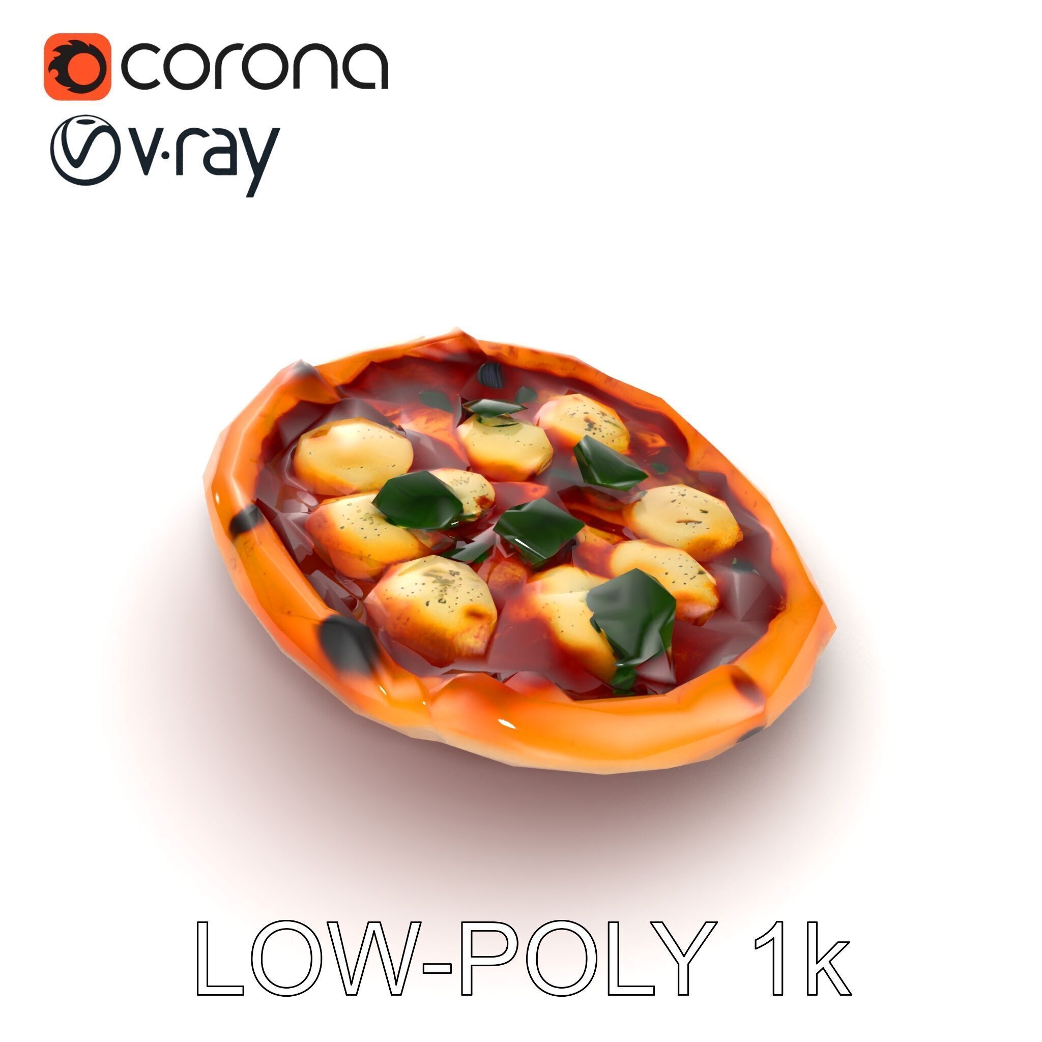 Traditional Neapolitan Pizza D model pack Low-poly 3D model_25