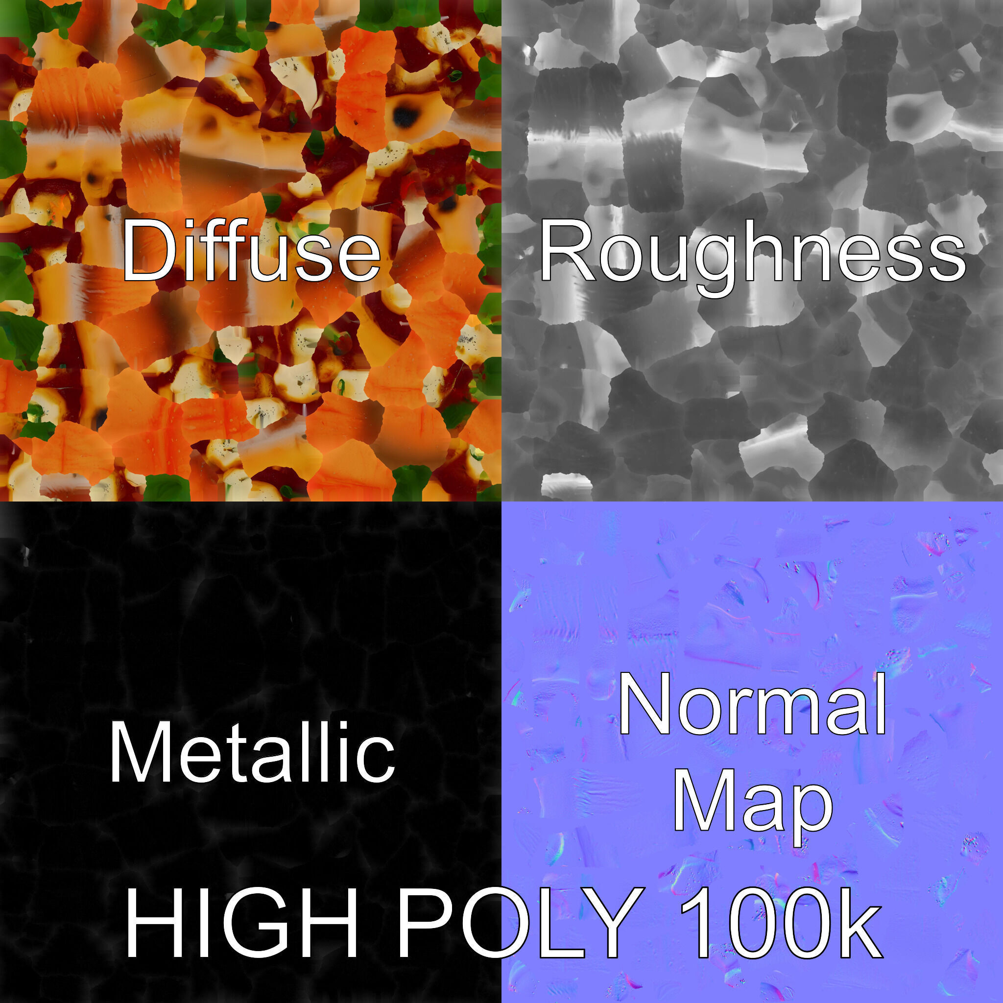 Traditional Neapolitan Pizza D model pack Low-poly 3D model_3