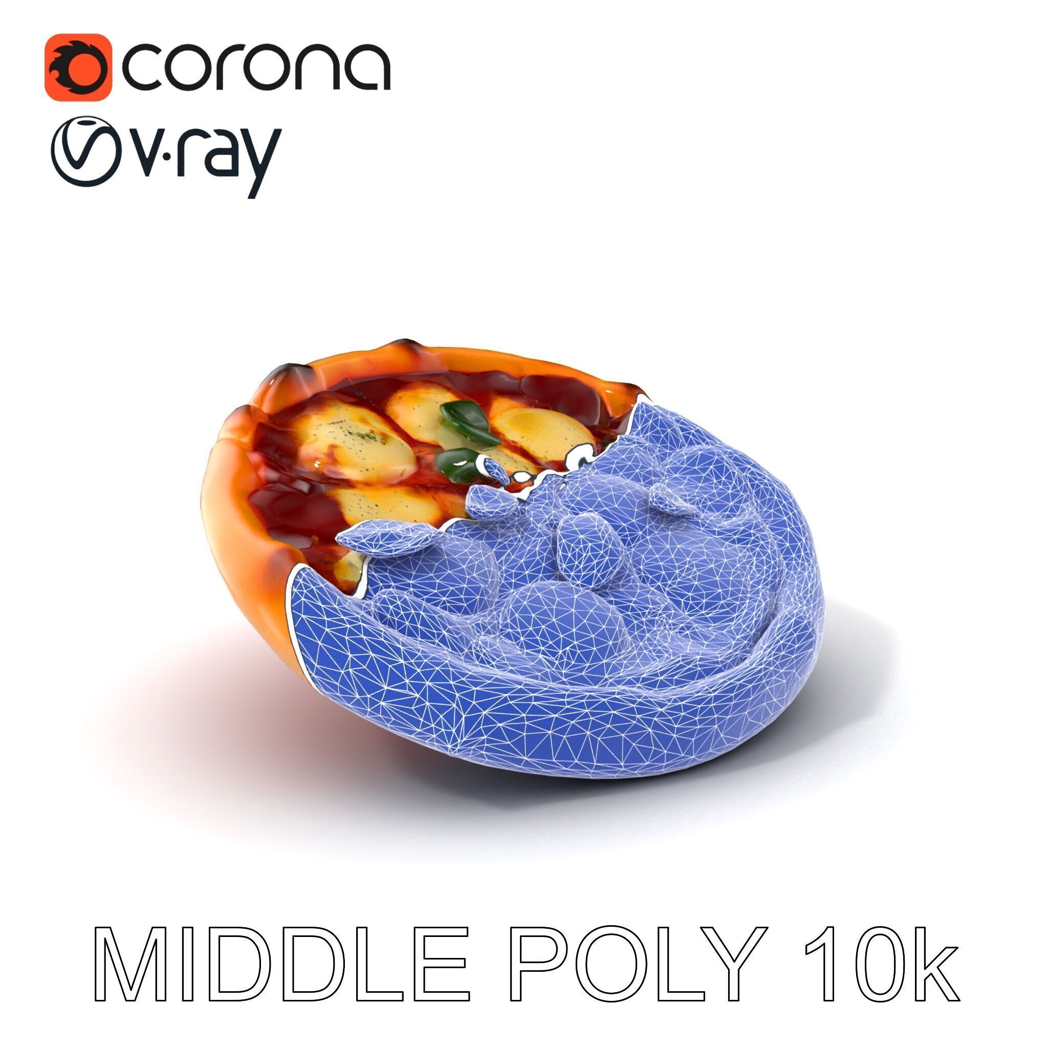 Traditional Neapolitan Pizza D model pack Low-poly 3D model_6