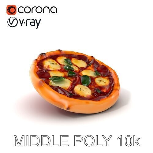 Traditional Neapolitan Pizza D model pack Low-poly 3D model