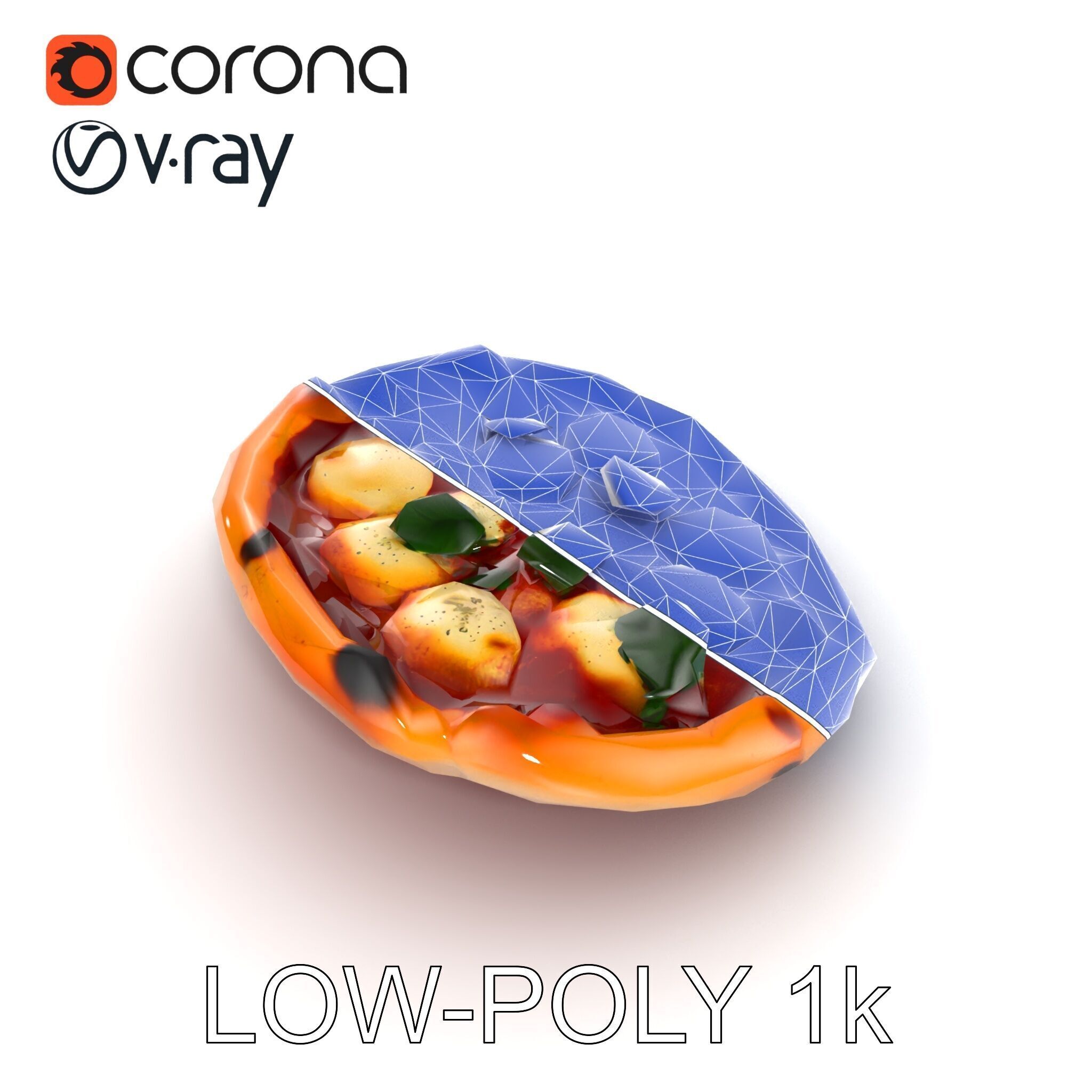 Traditional Neapolitan Pizza D model pack Low-poly 3D model_18