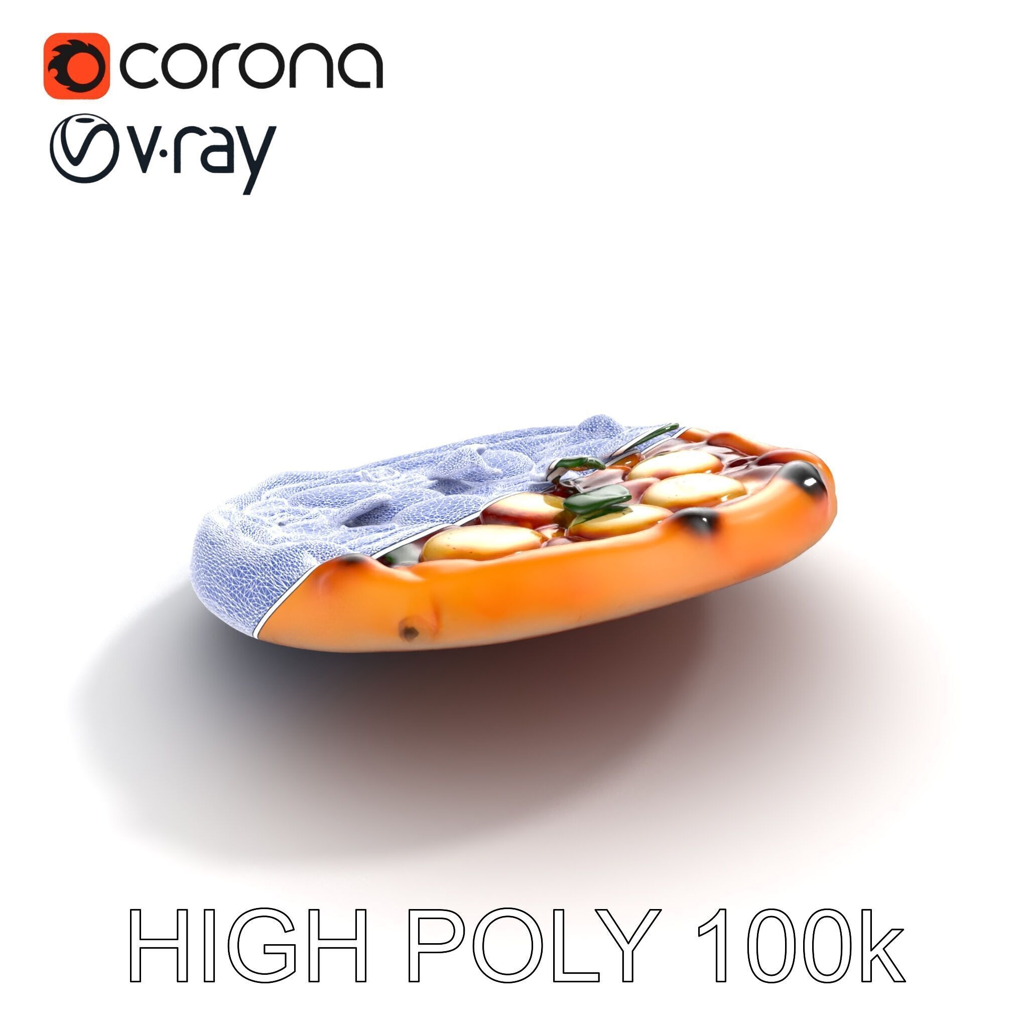 Traditional Neapolitan Pizza D model pack Low-poly 3D model_12