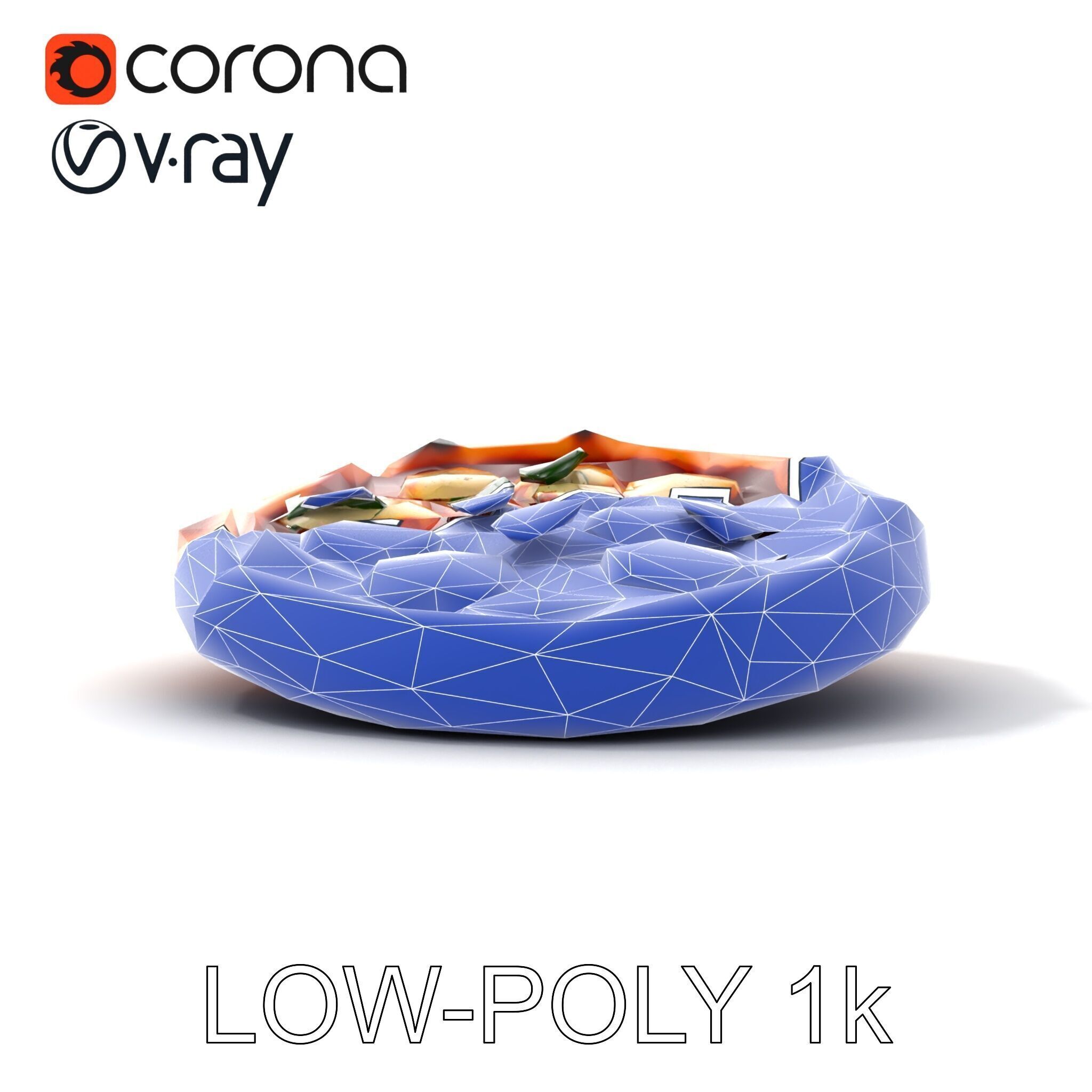 Traditional Neapolitan Pizza D model pack Low-poly 3D model_21