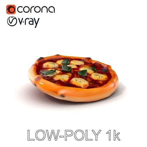 Traditional Neapolitan Pizza D model pack Low-poly 3D model 5